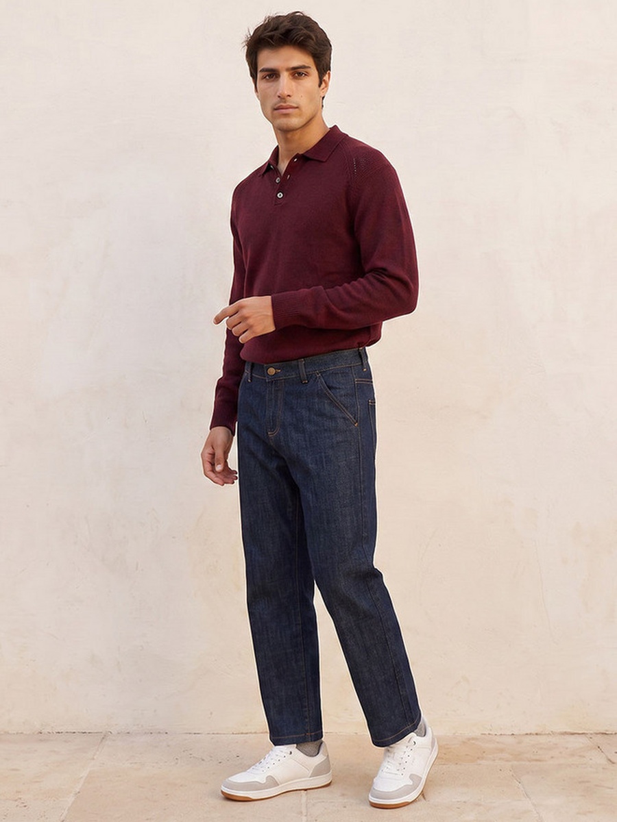 Collared Textured Sweater