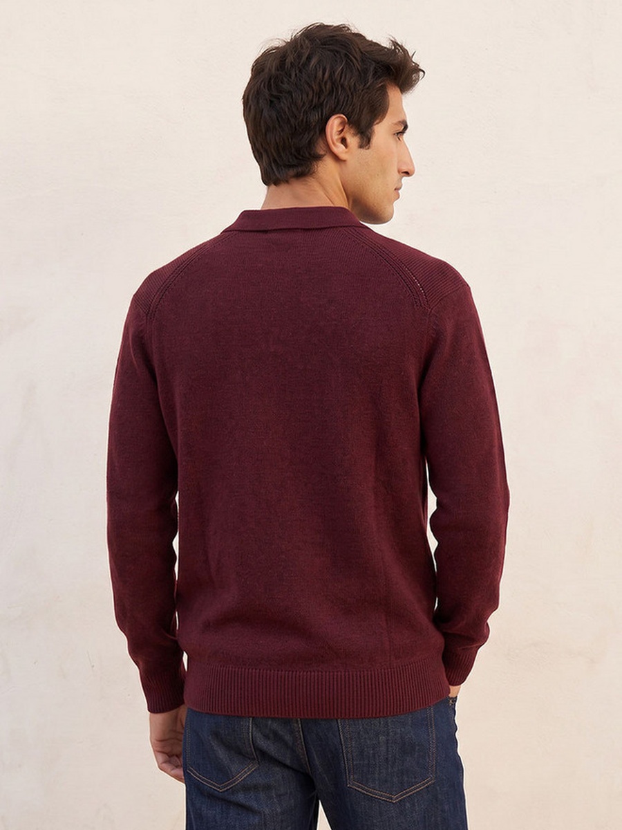 Collared Textured Sweater