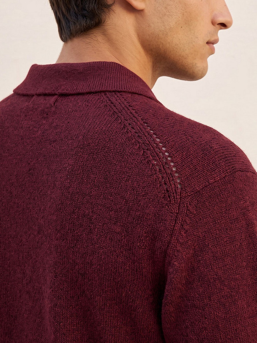 Collared Textured Sweater