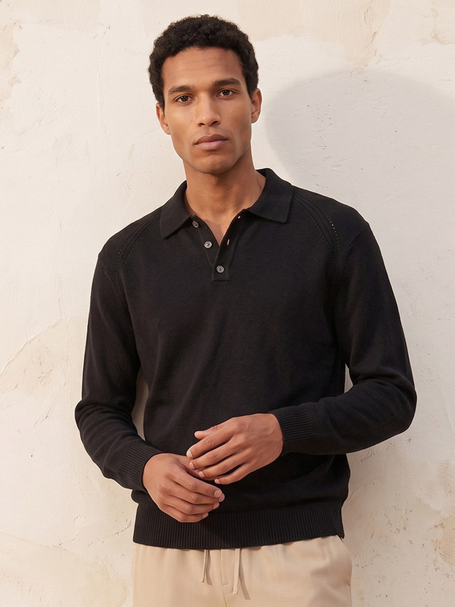 Collared Textured Sweater