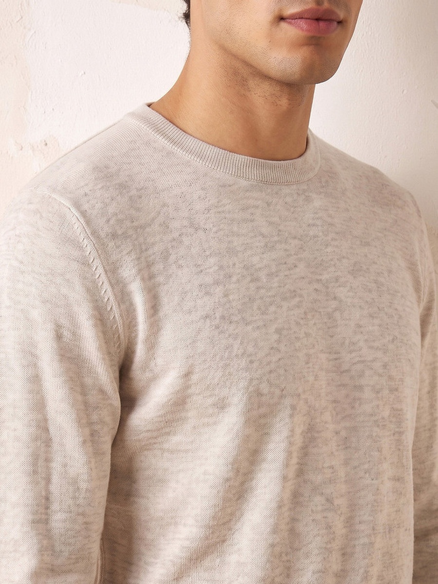 Crew Neck Textured Sweater