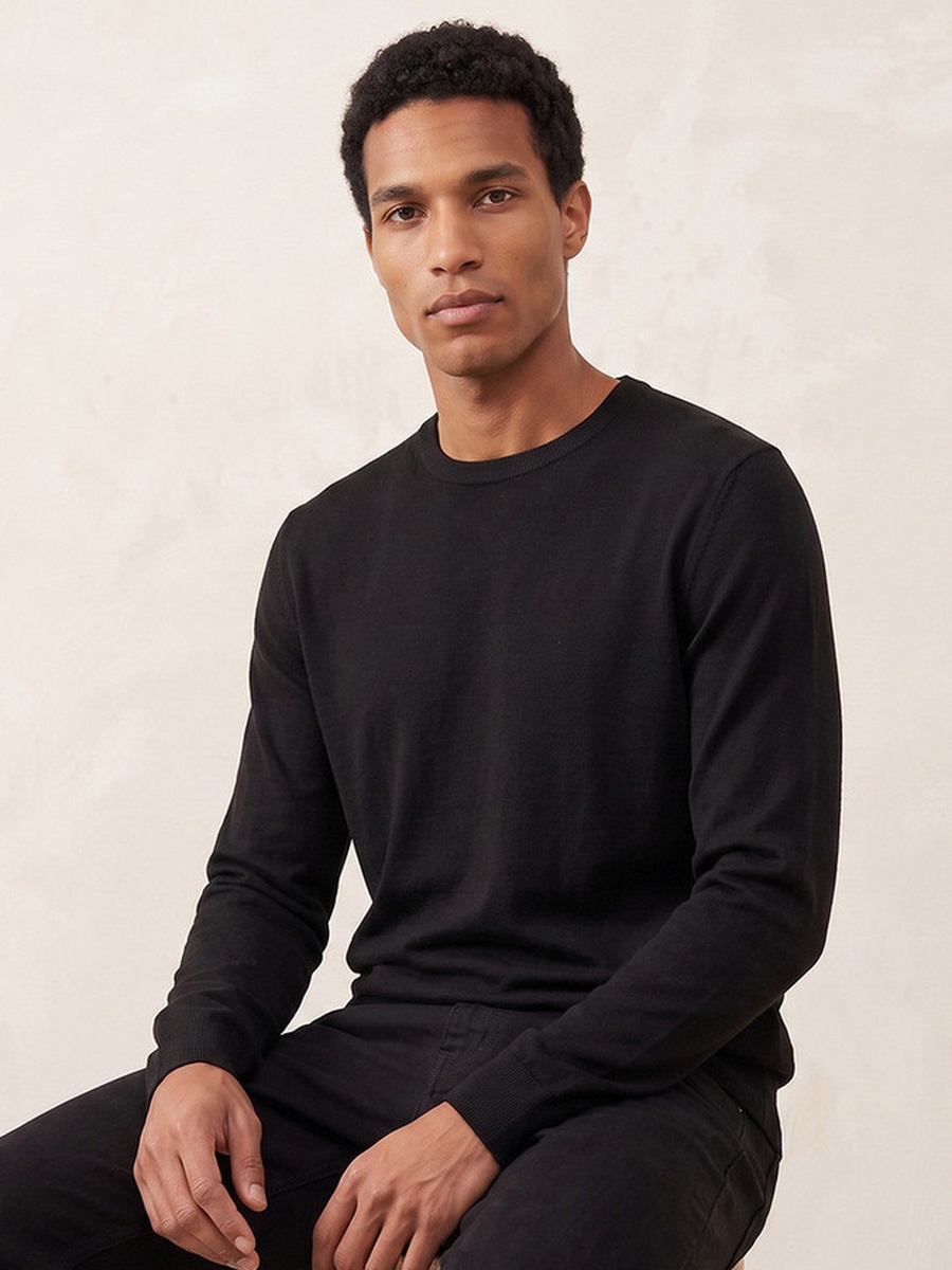 Crew Neck Textured Sweater