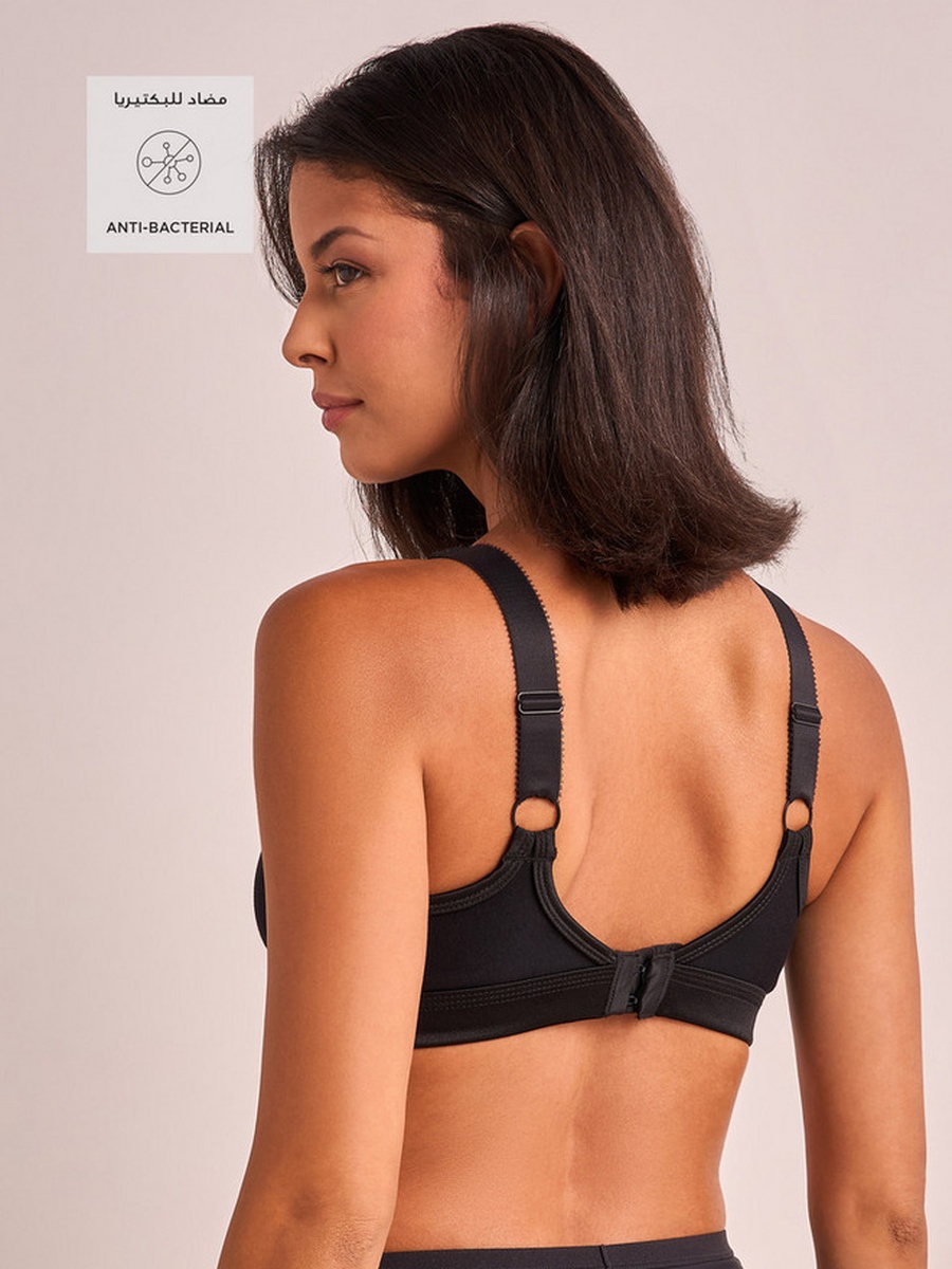 Support Bra with Broad Adjustable Straps and Antibacterial Protection