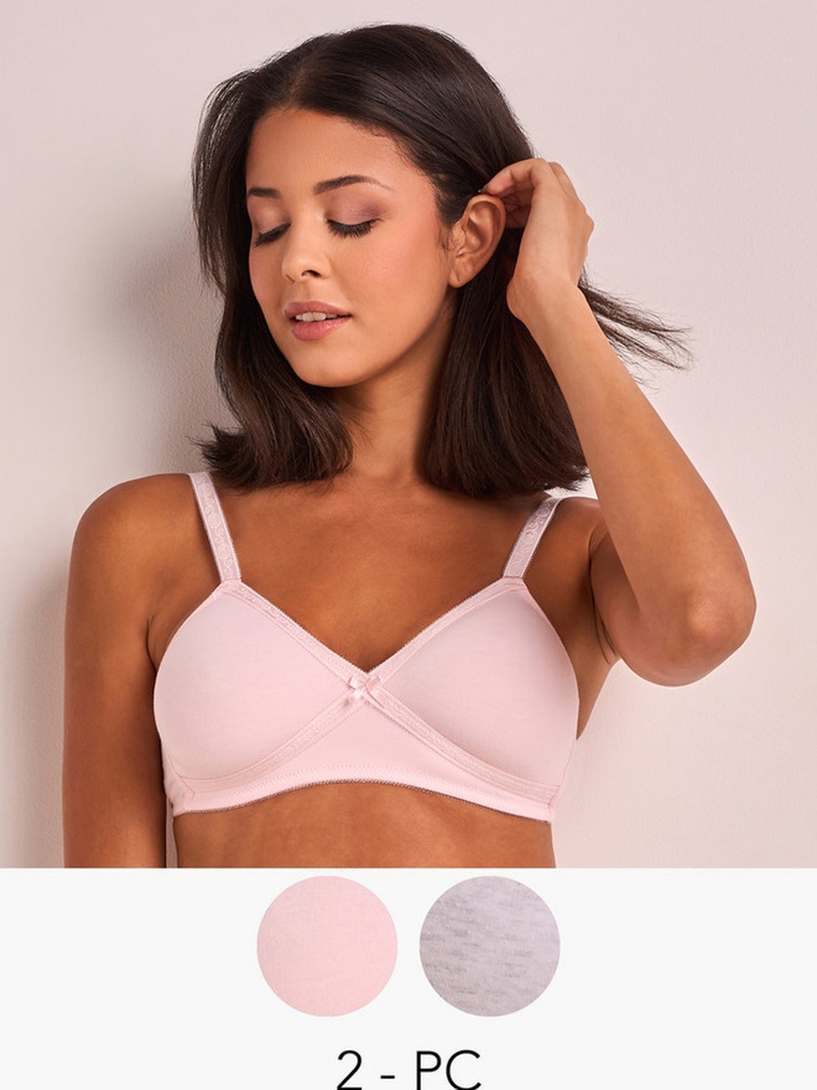 2-Pack Non-Padded Non-Wired Bra with Antibacterial Protection