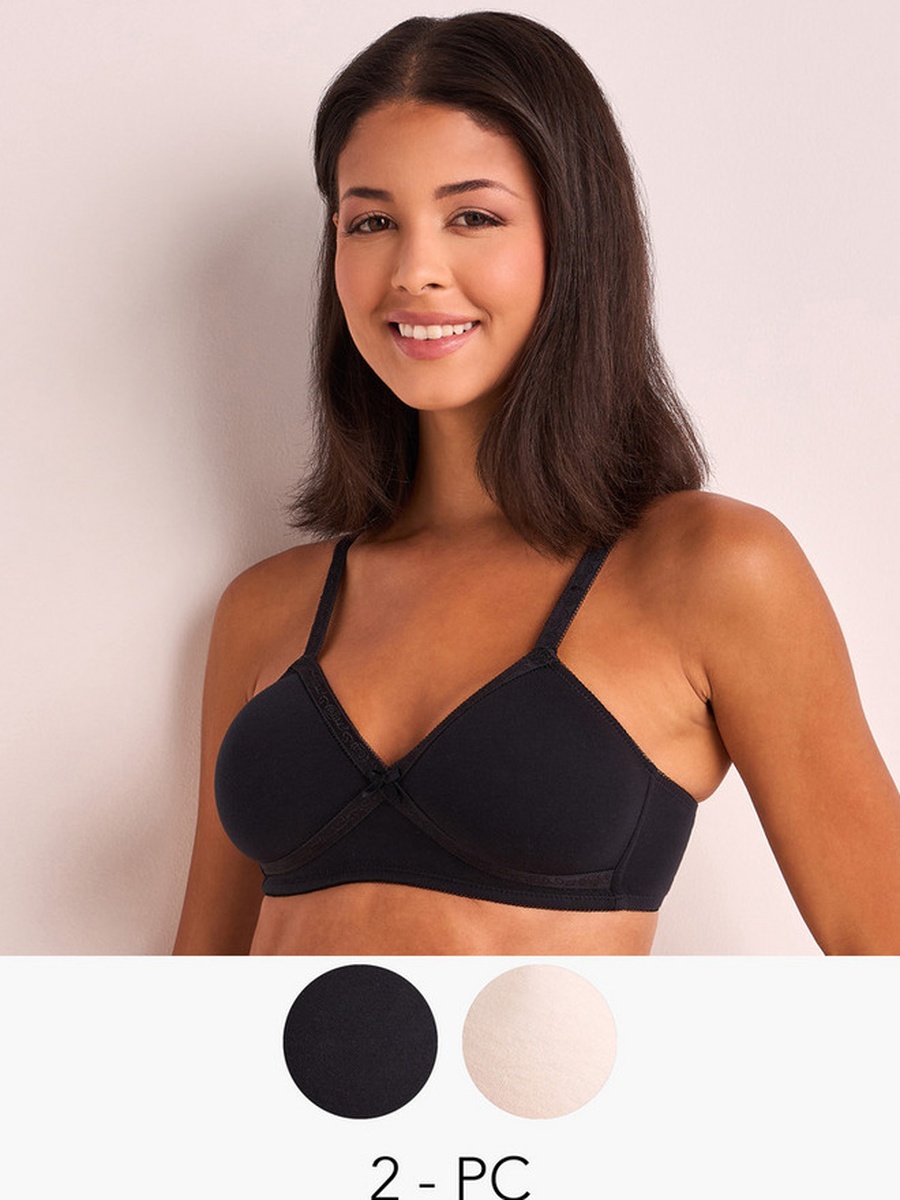 2-Pack Non-Padded Non-Wired Bra with Antibacterial Protection