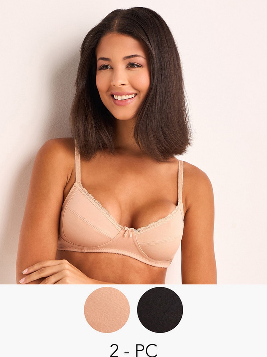 Set of 2 - Lace Detail Bra with Antibacterial Protection
