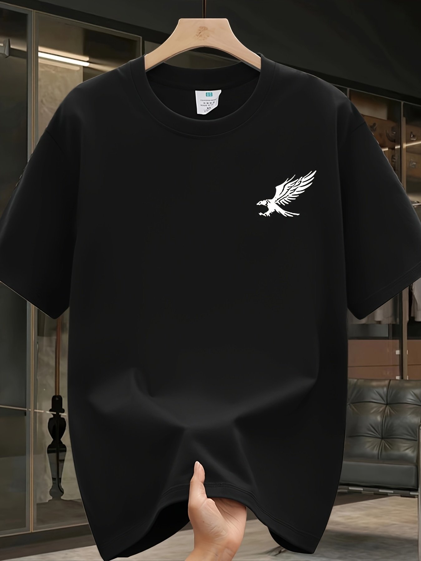 Black Graphic Round Neck Loose Fit T-Shirt