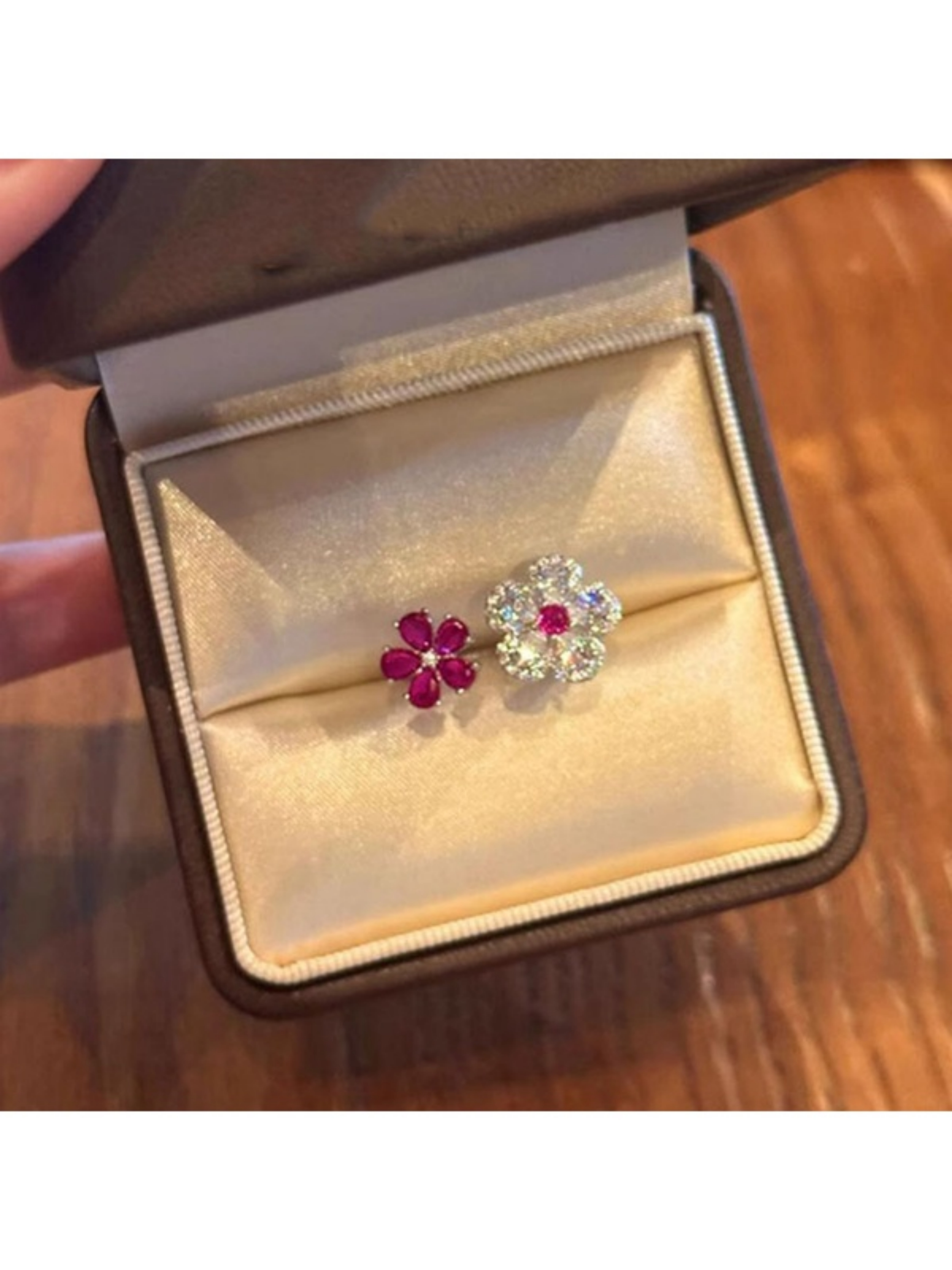 Floral Gemstone Stud Earrings