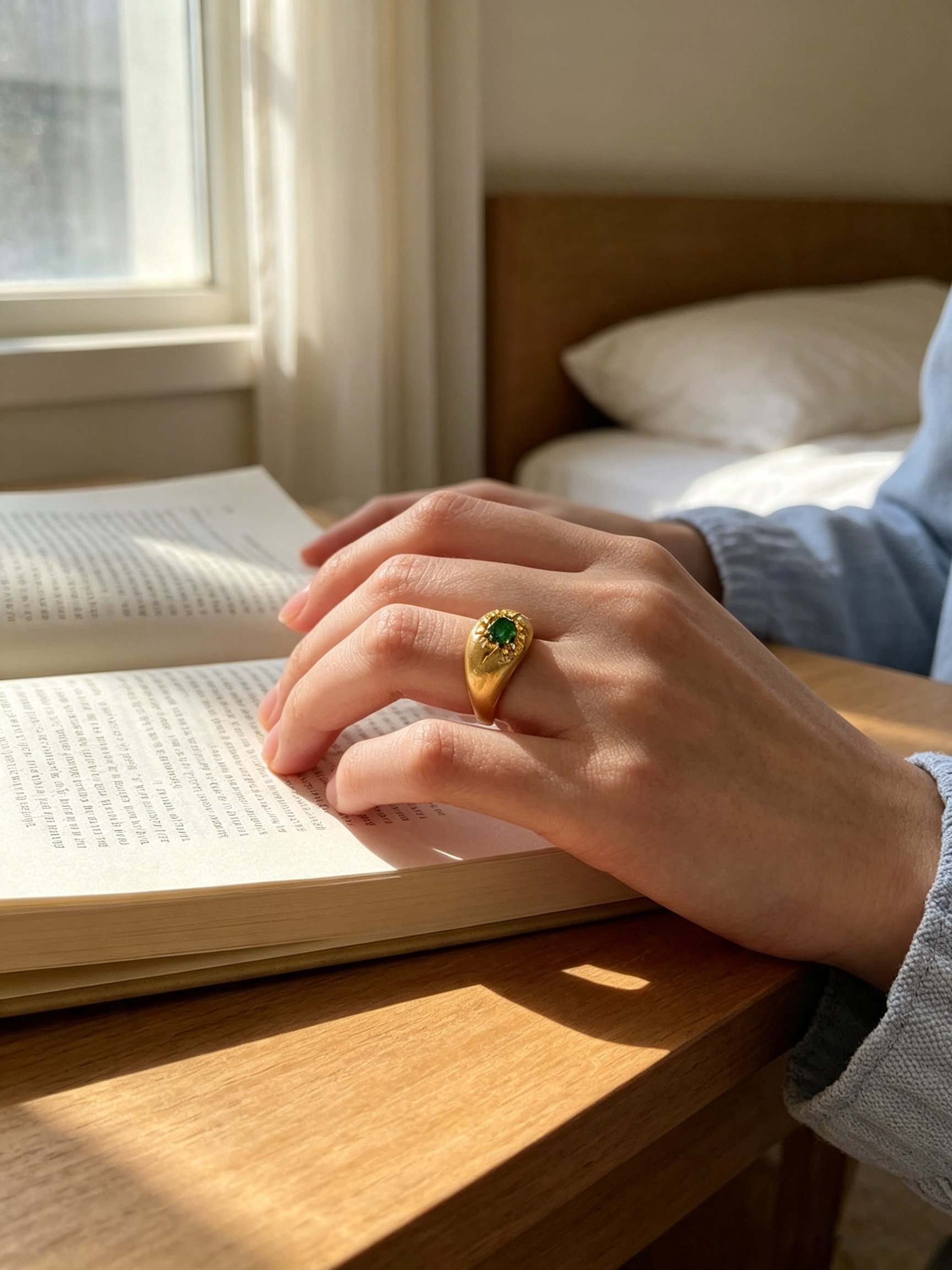 Golden Emerald Ring