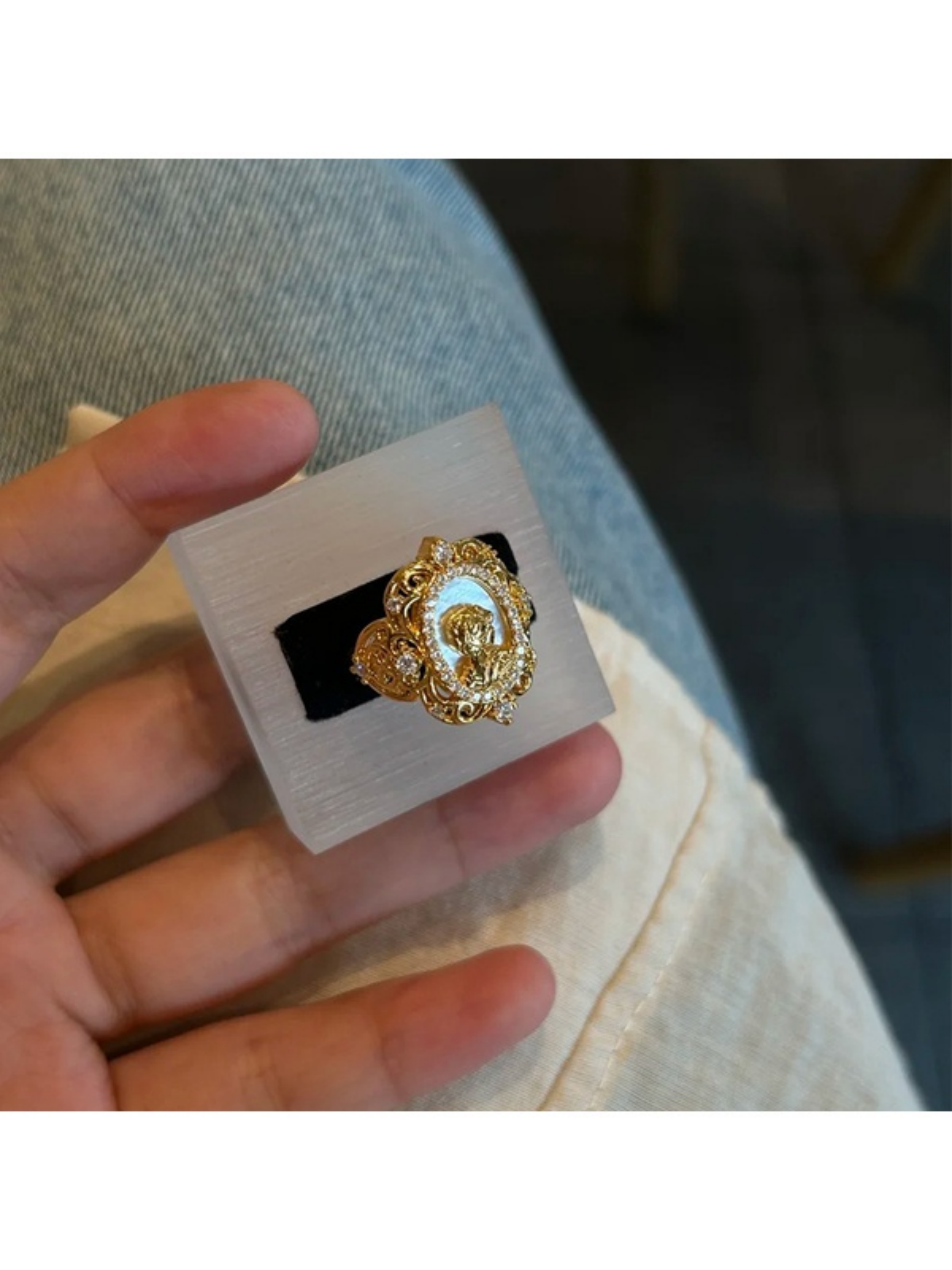 Golden Goddess Medallion Ring