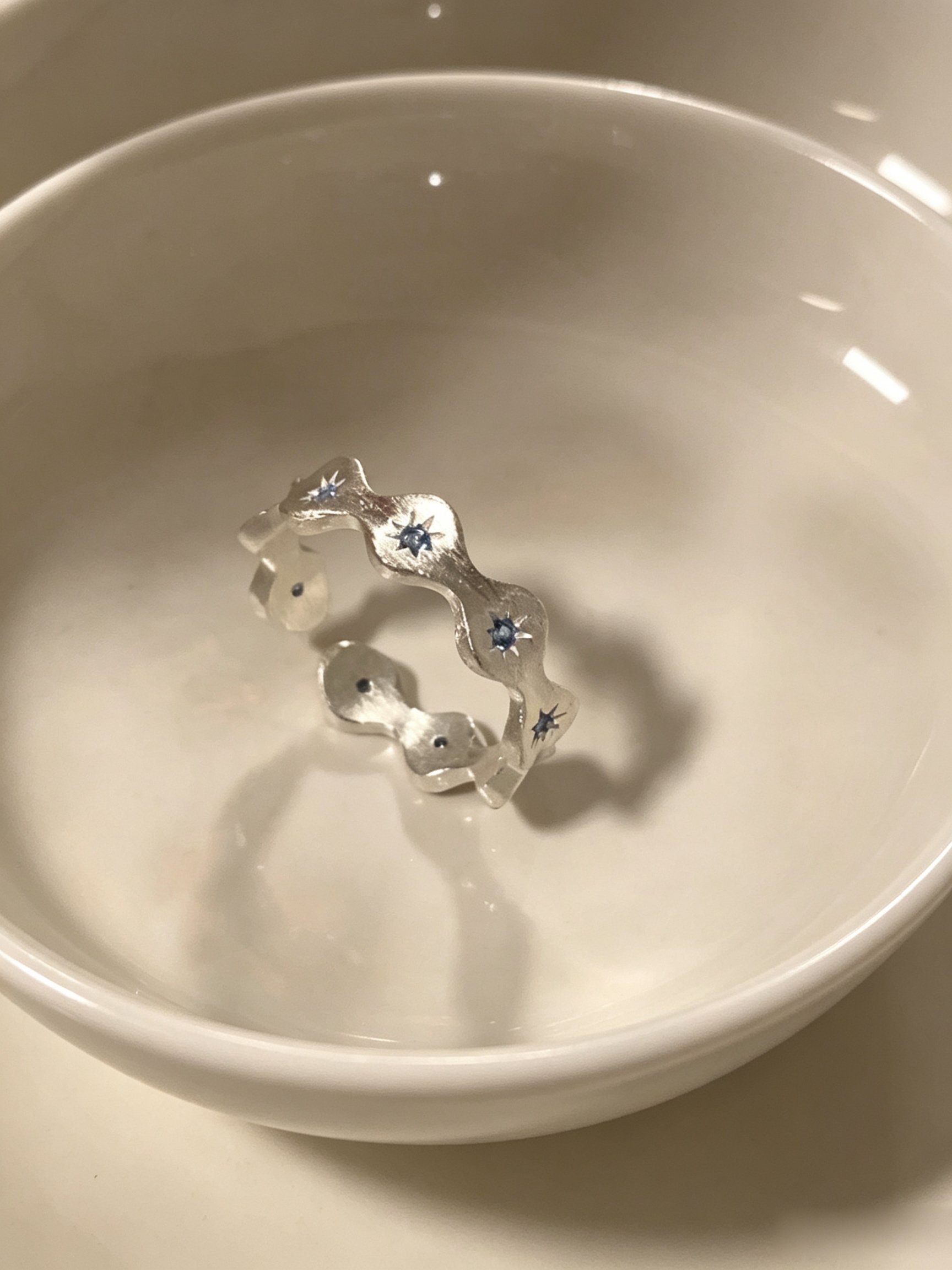 Silver Wave Star Ring