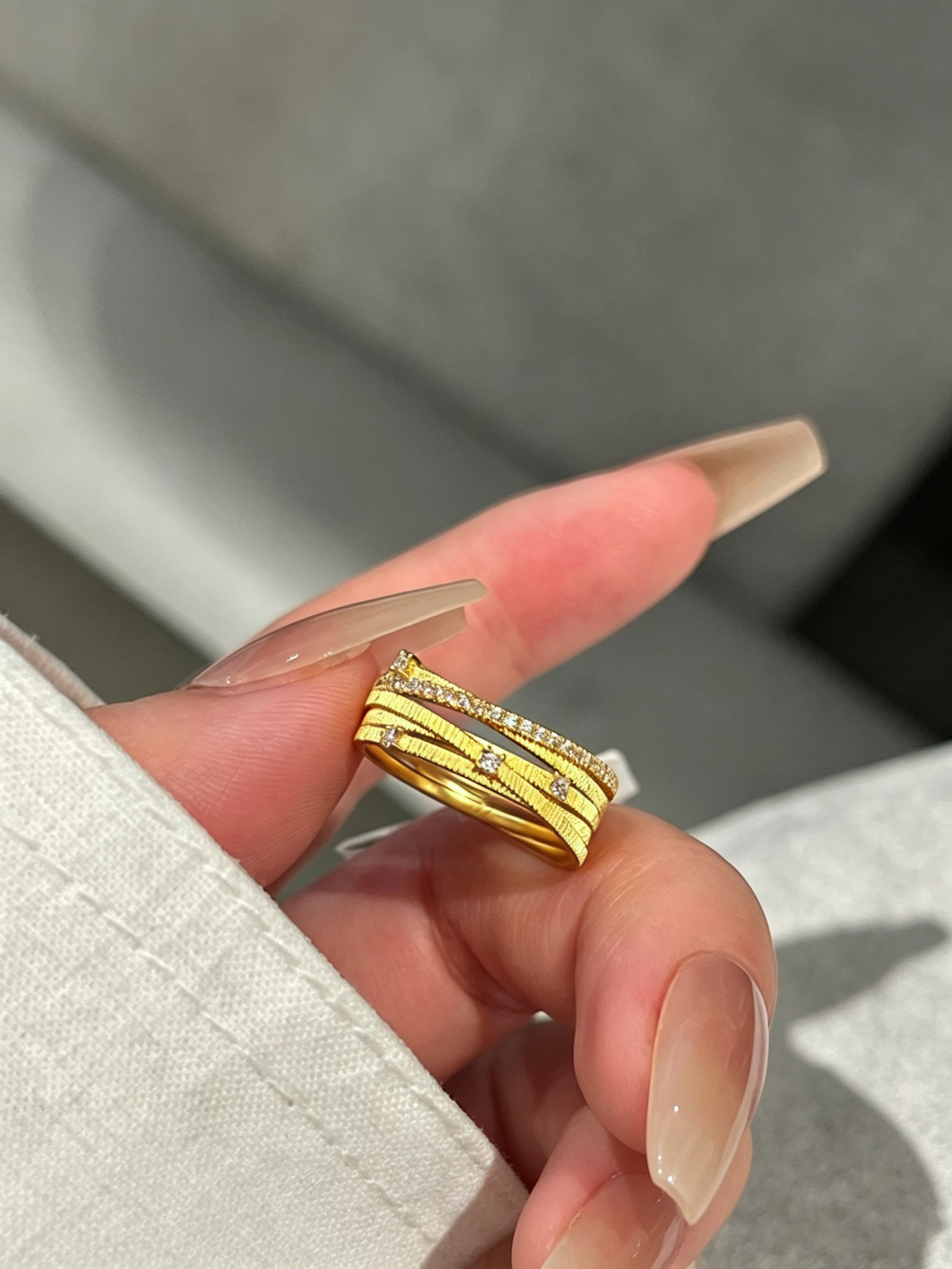 Golden Shimmer Stackable Ring