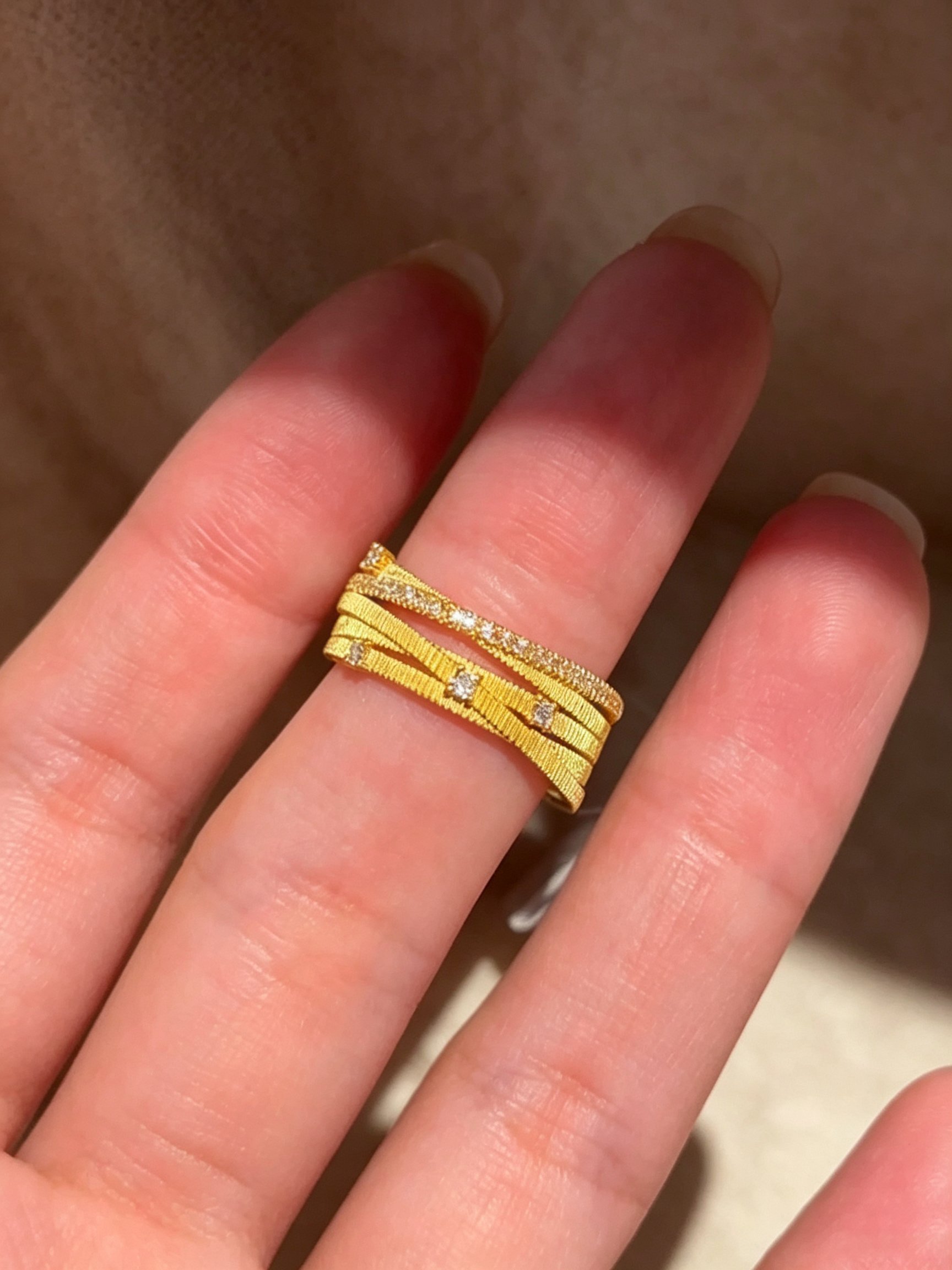 Golden Shimmer Stackable Ring