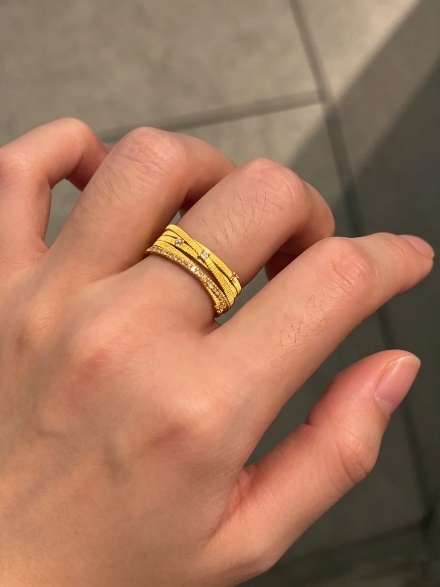 Golden Shimmer Stackable Ring