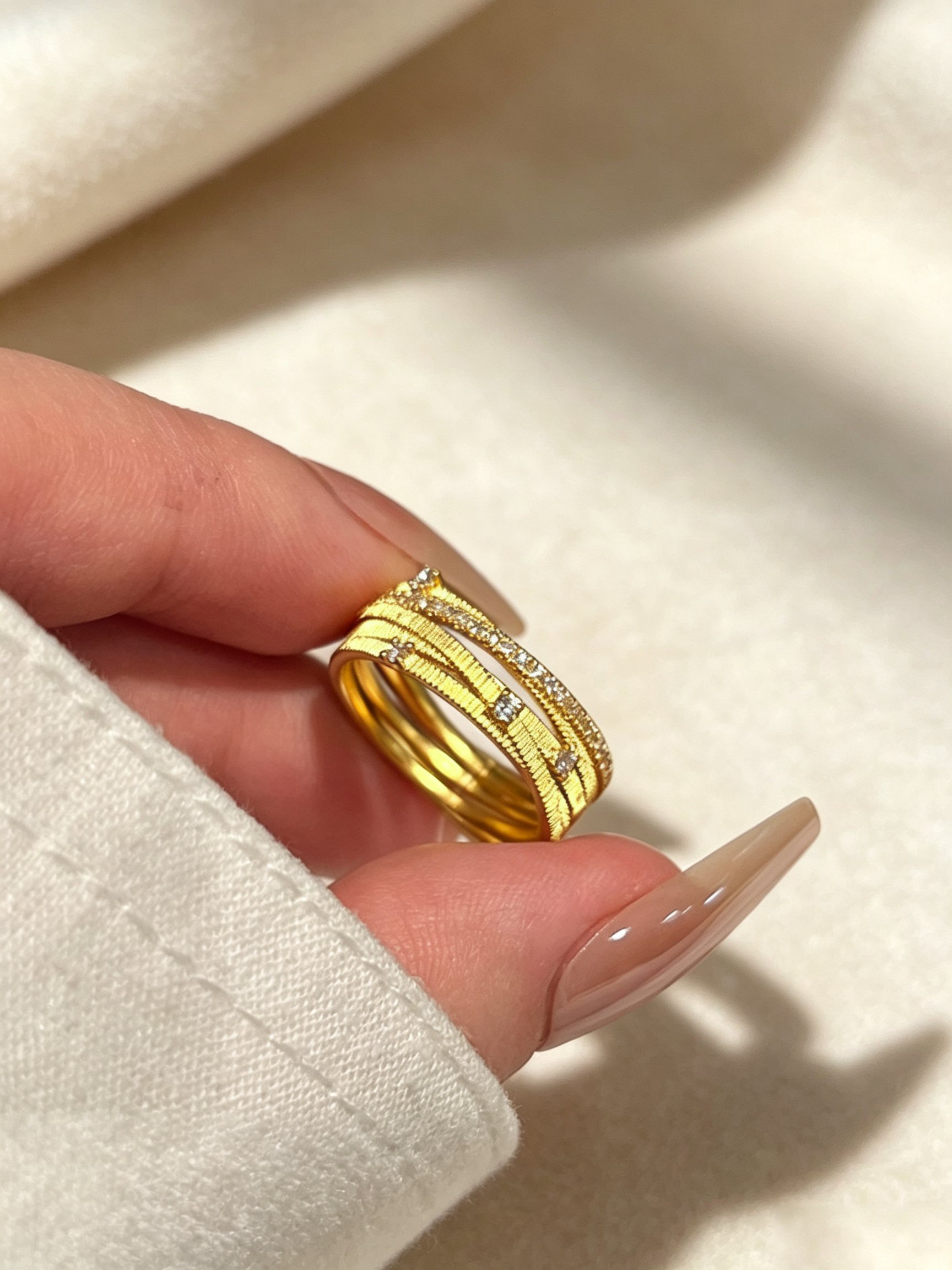 Golden Shimmer Stackable Ring