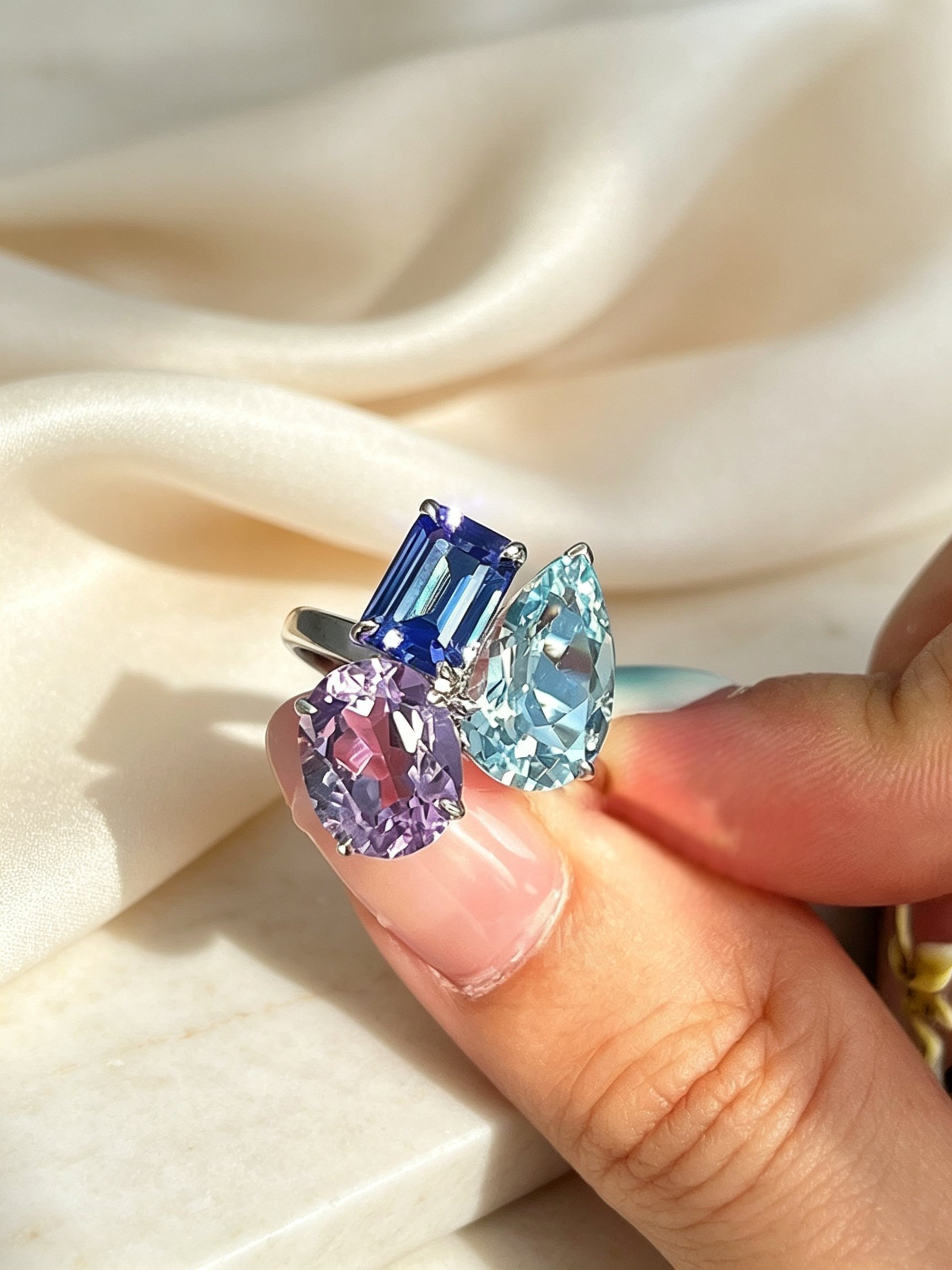 Triple Gemstone Ring