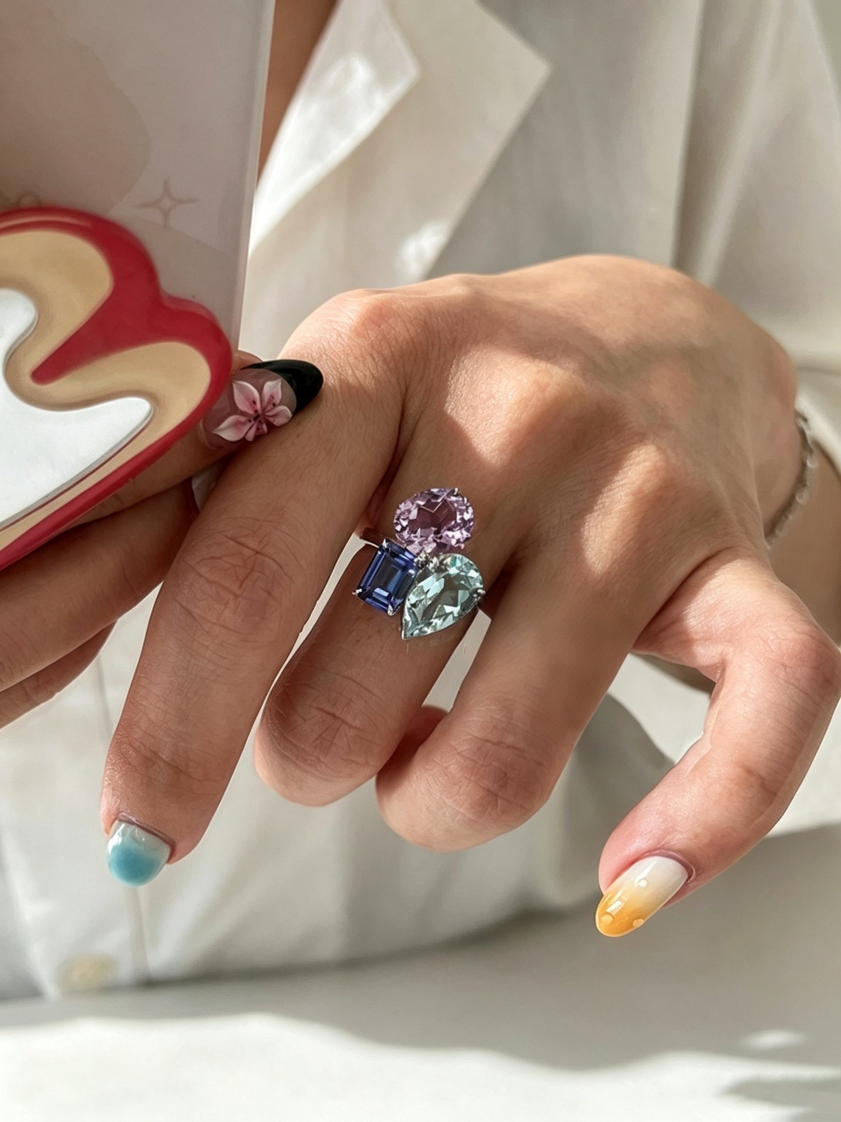 Triple Gemstone Ring