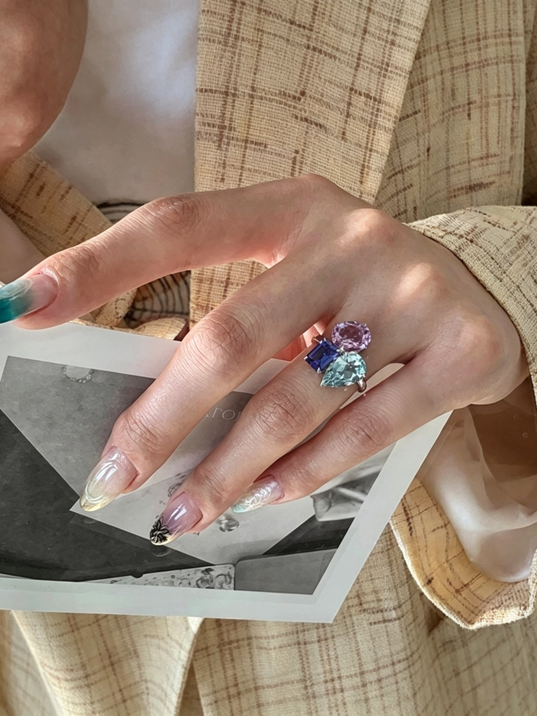 Triple Gemstone Ring