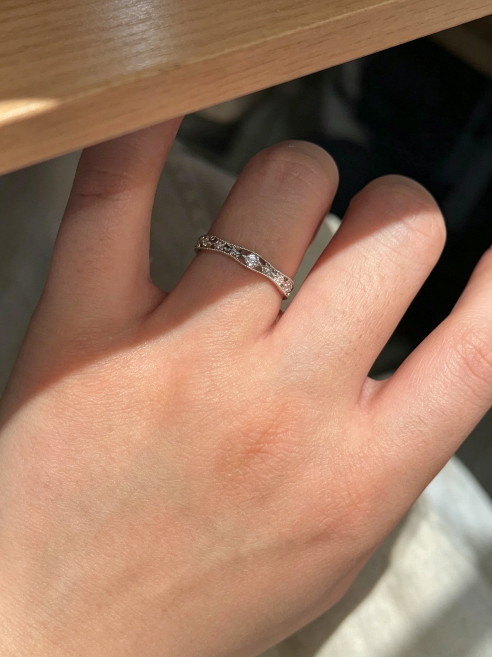Silver Filigree Sparkle Ring