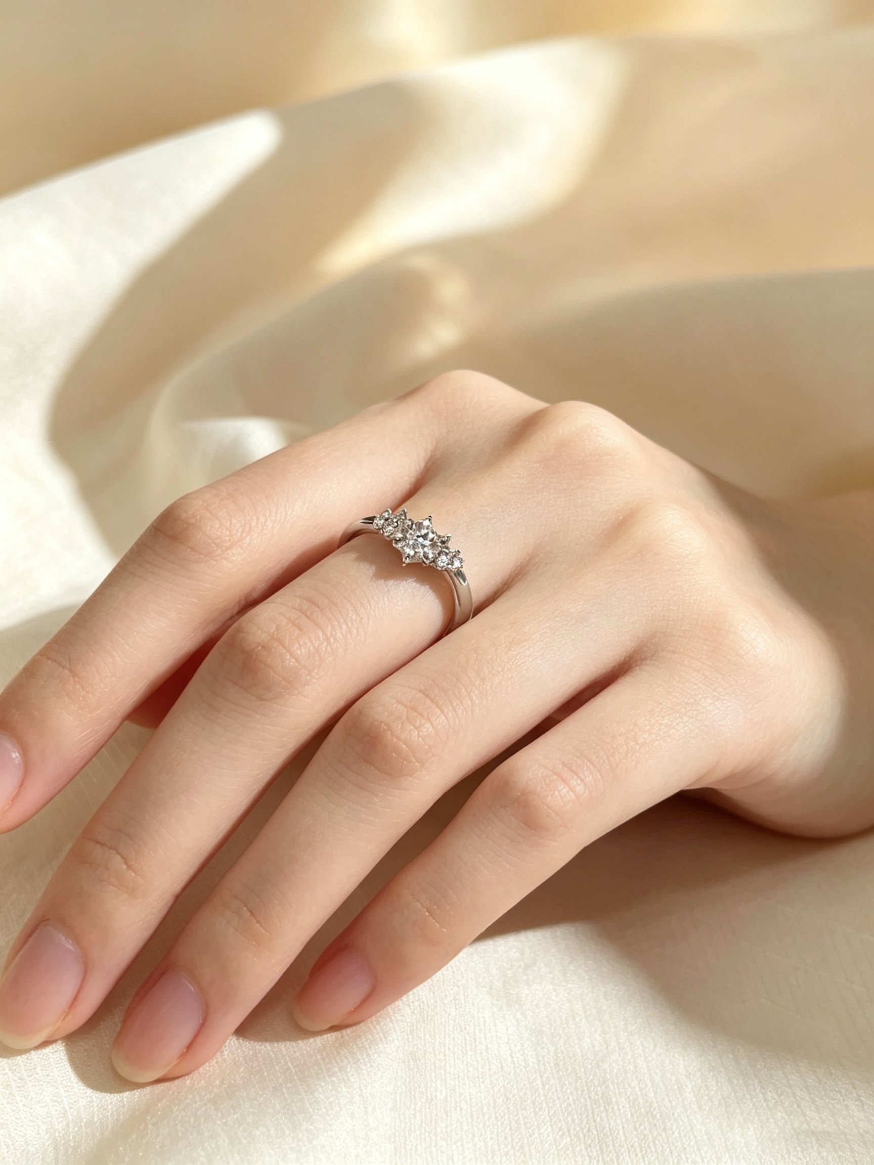 Silver Zircon Minimalist Ring