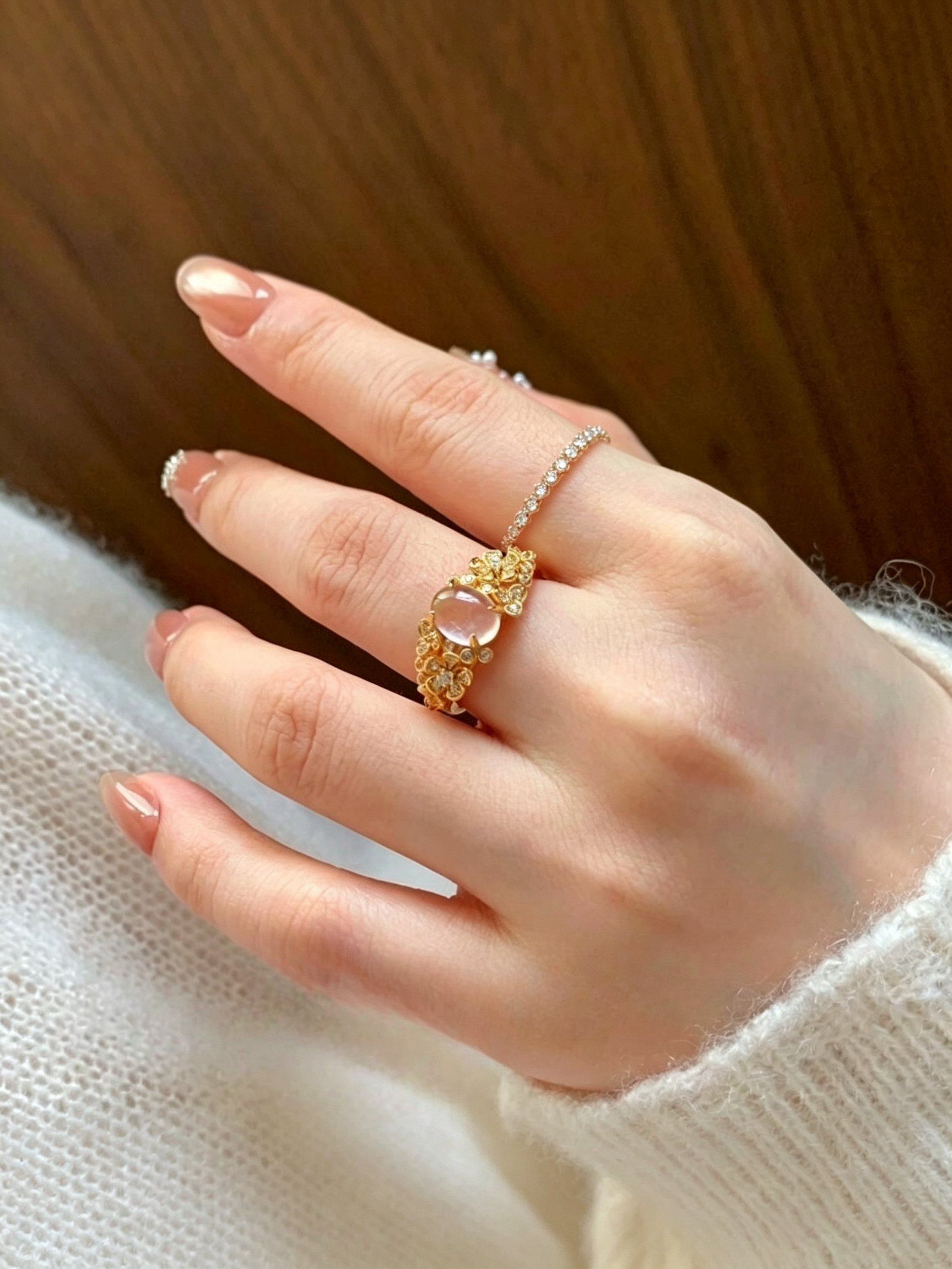 Gold Plated Floral Ring