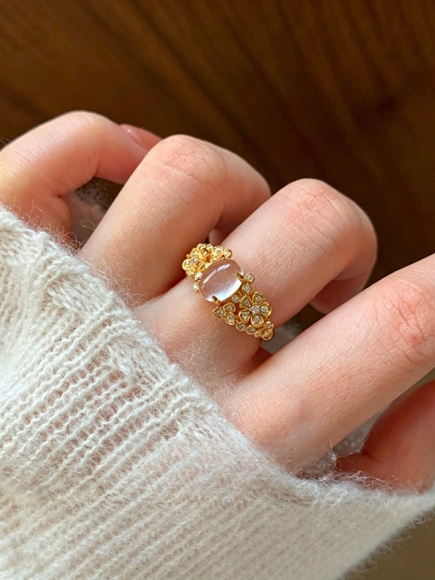 Gold Plated Floral Ring