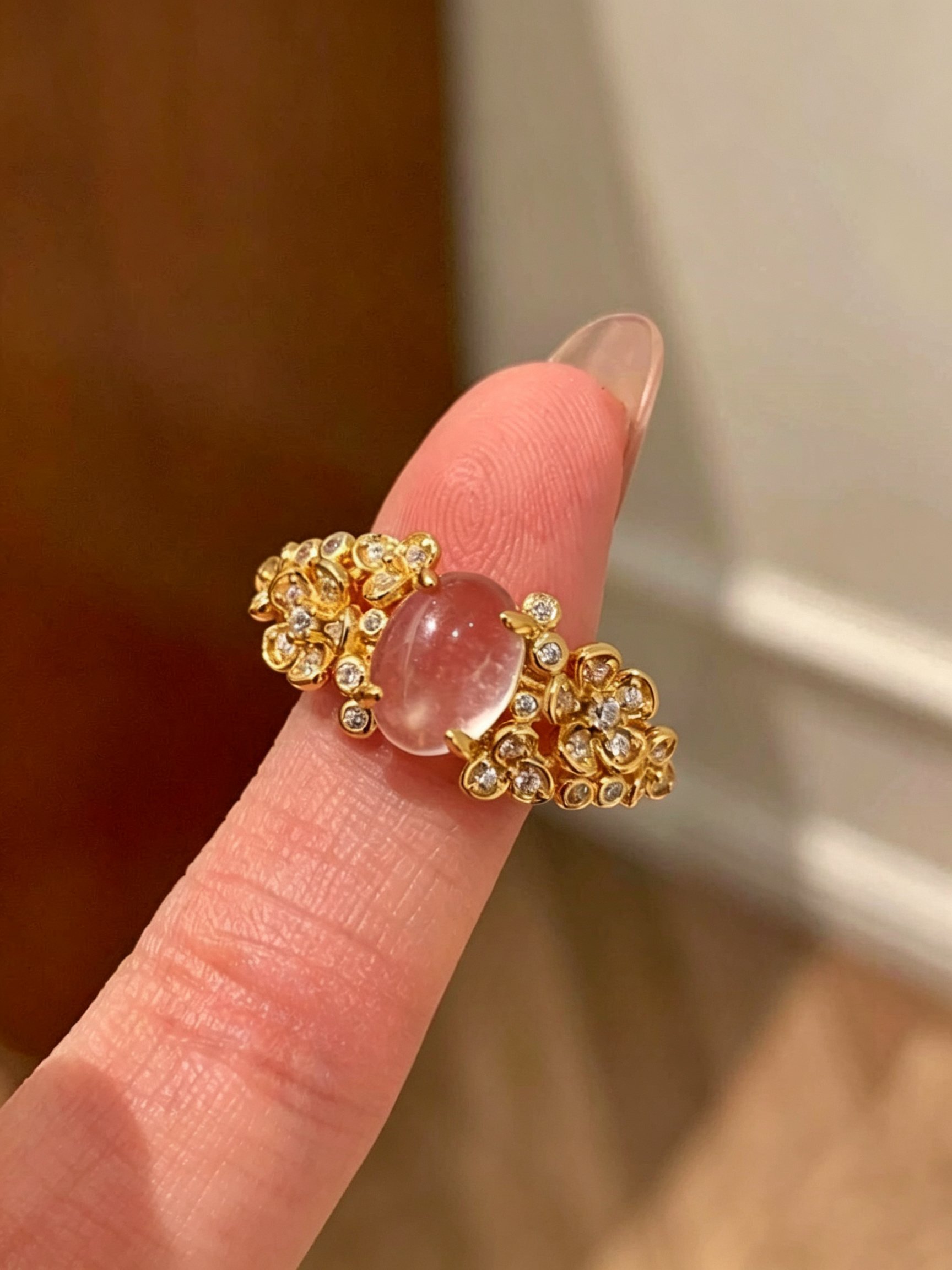Gold Plated Floral Ring