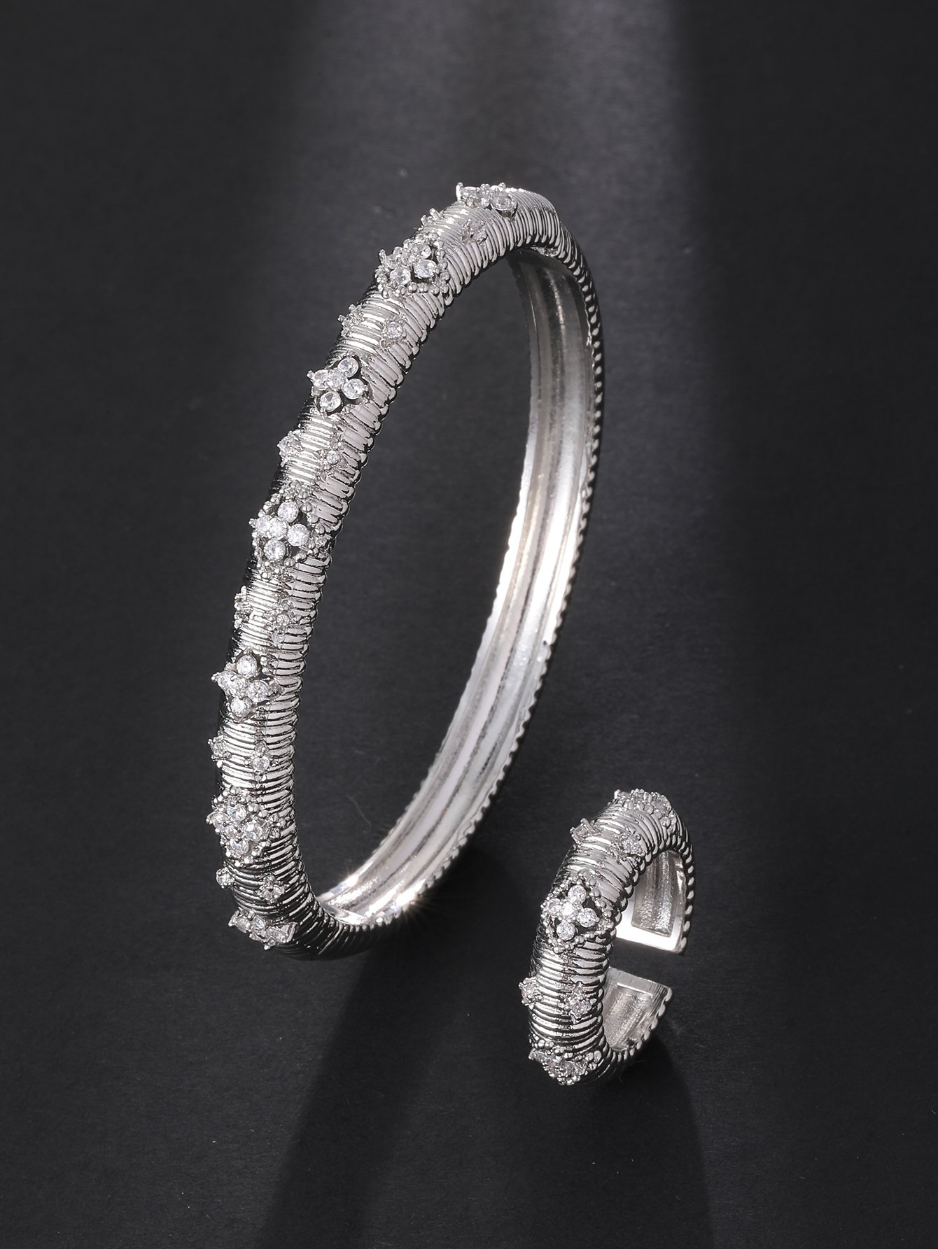 Studded Bracelet and Adjustable Ring Set