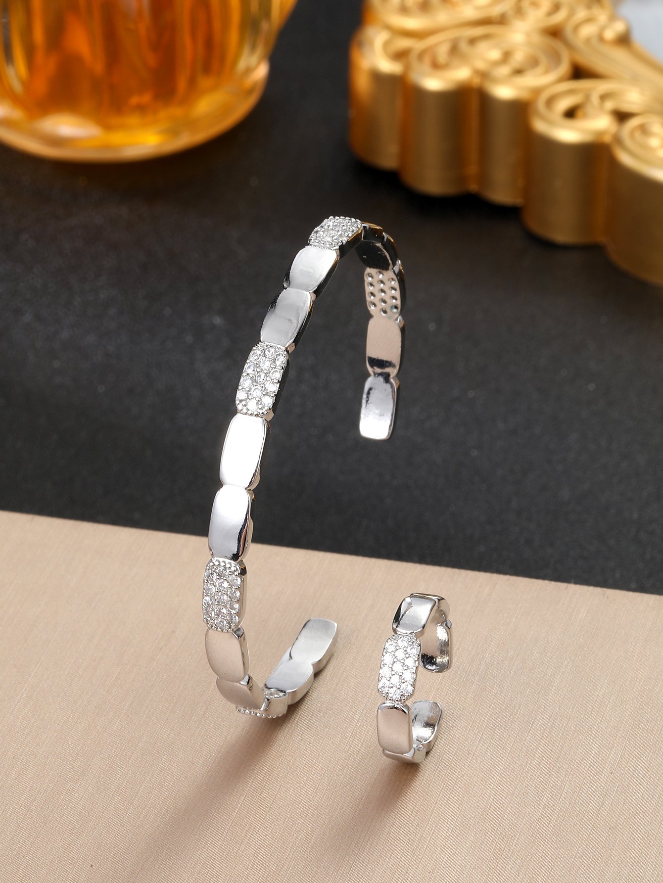 Honeycomb Design Bracelet and Ring Set