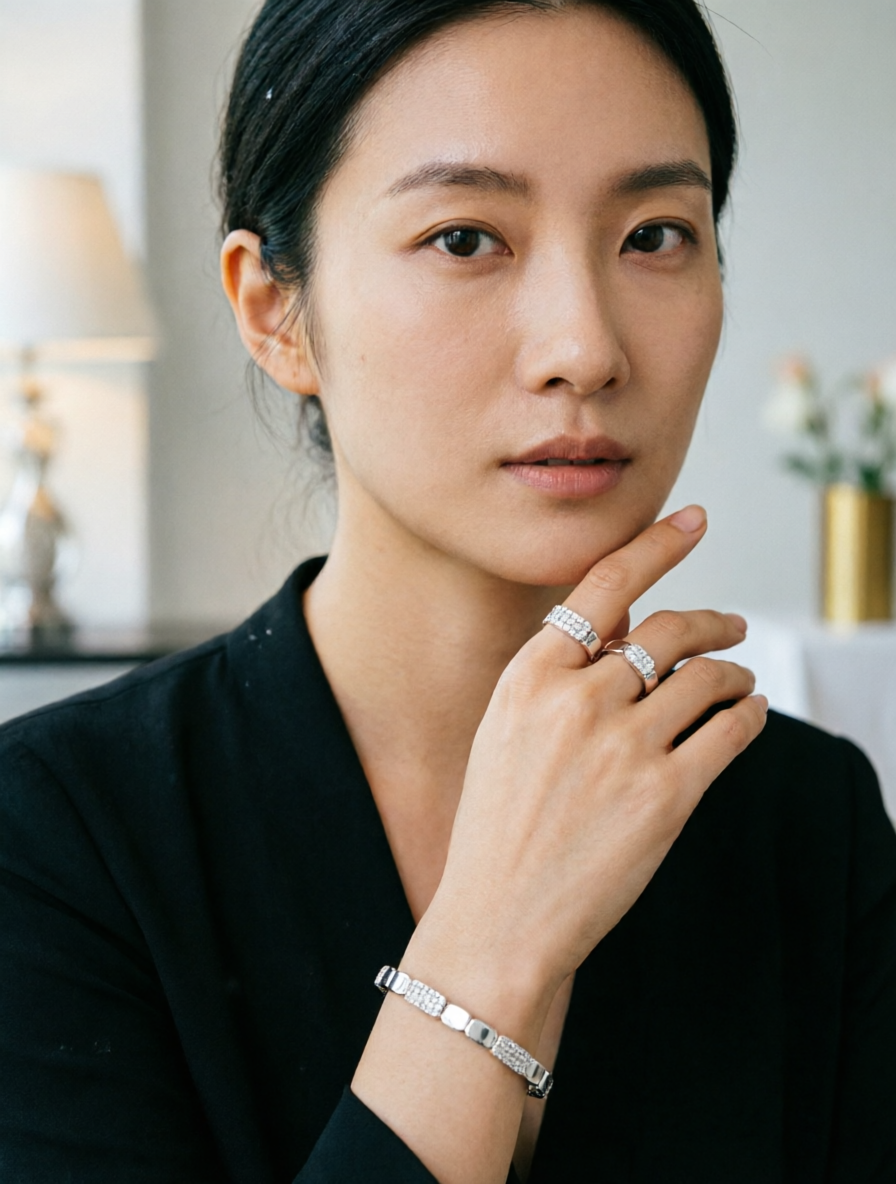Honeycomb Design Bracelet and Ring Set