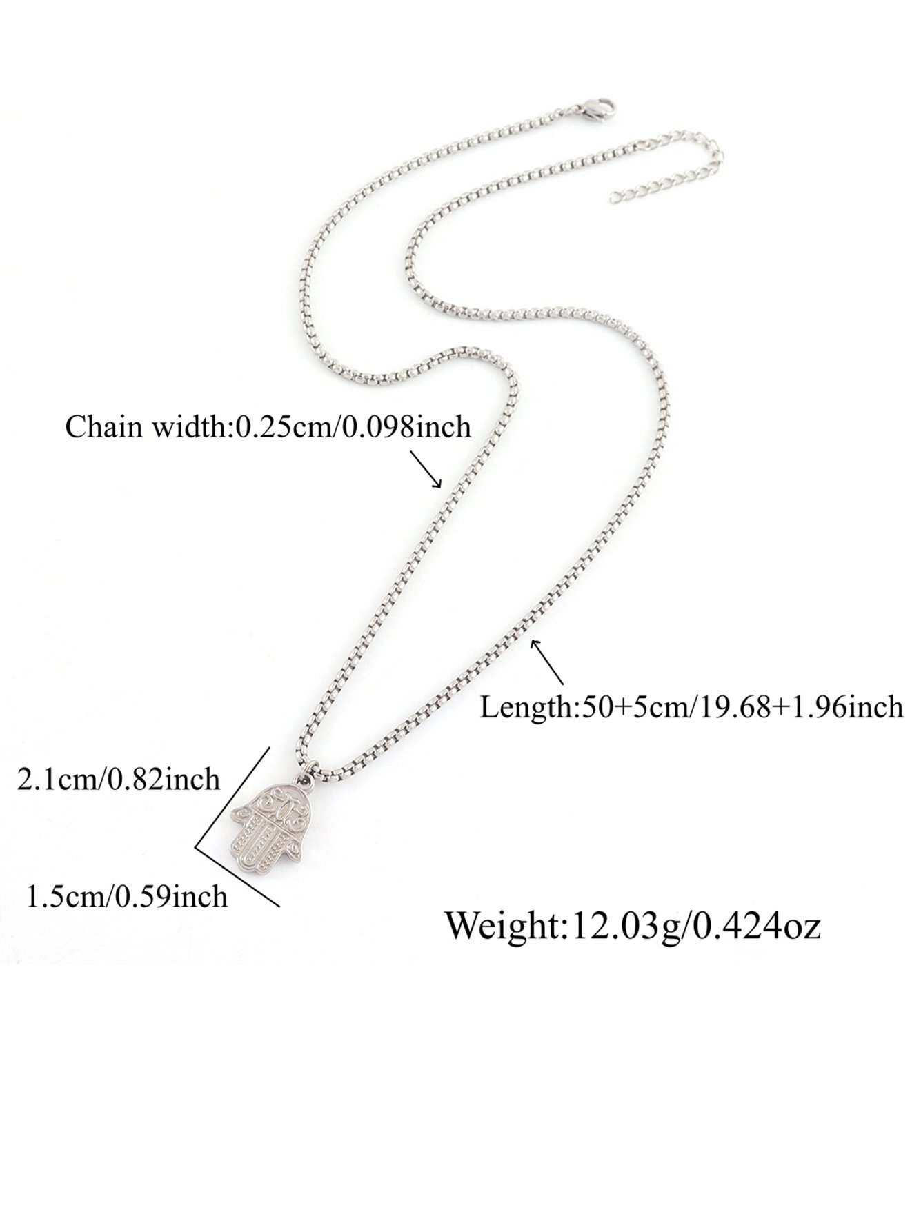 Silver Texture Pendant Necklace