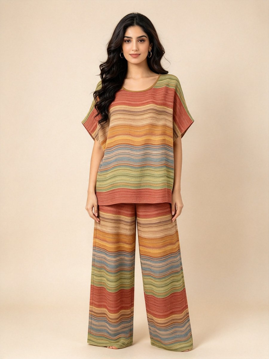 Stripe Wide Leg Co-Ord Set