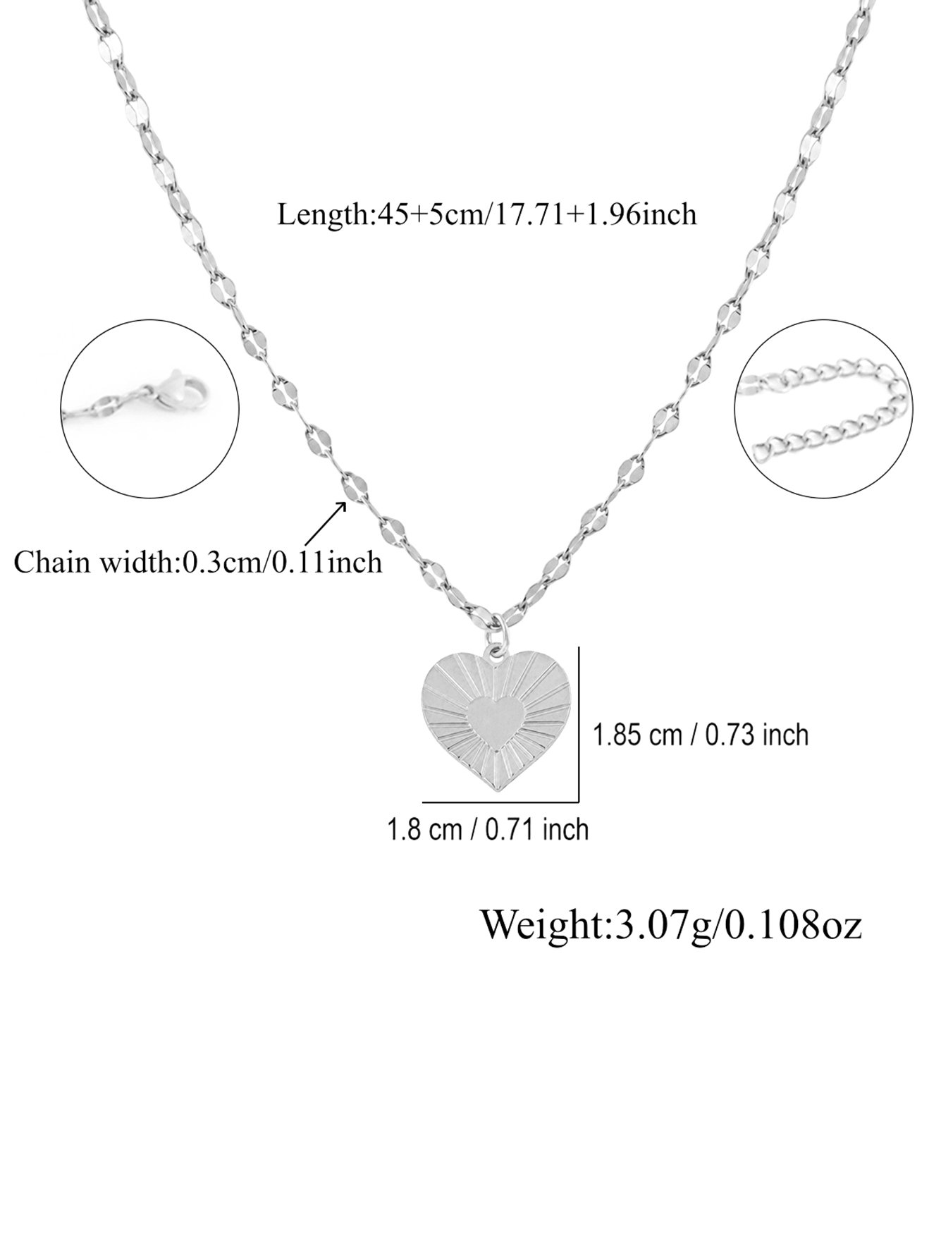 Silver Texture Pendant Necklace