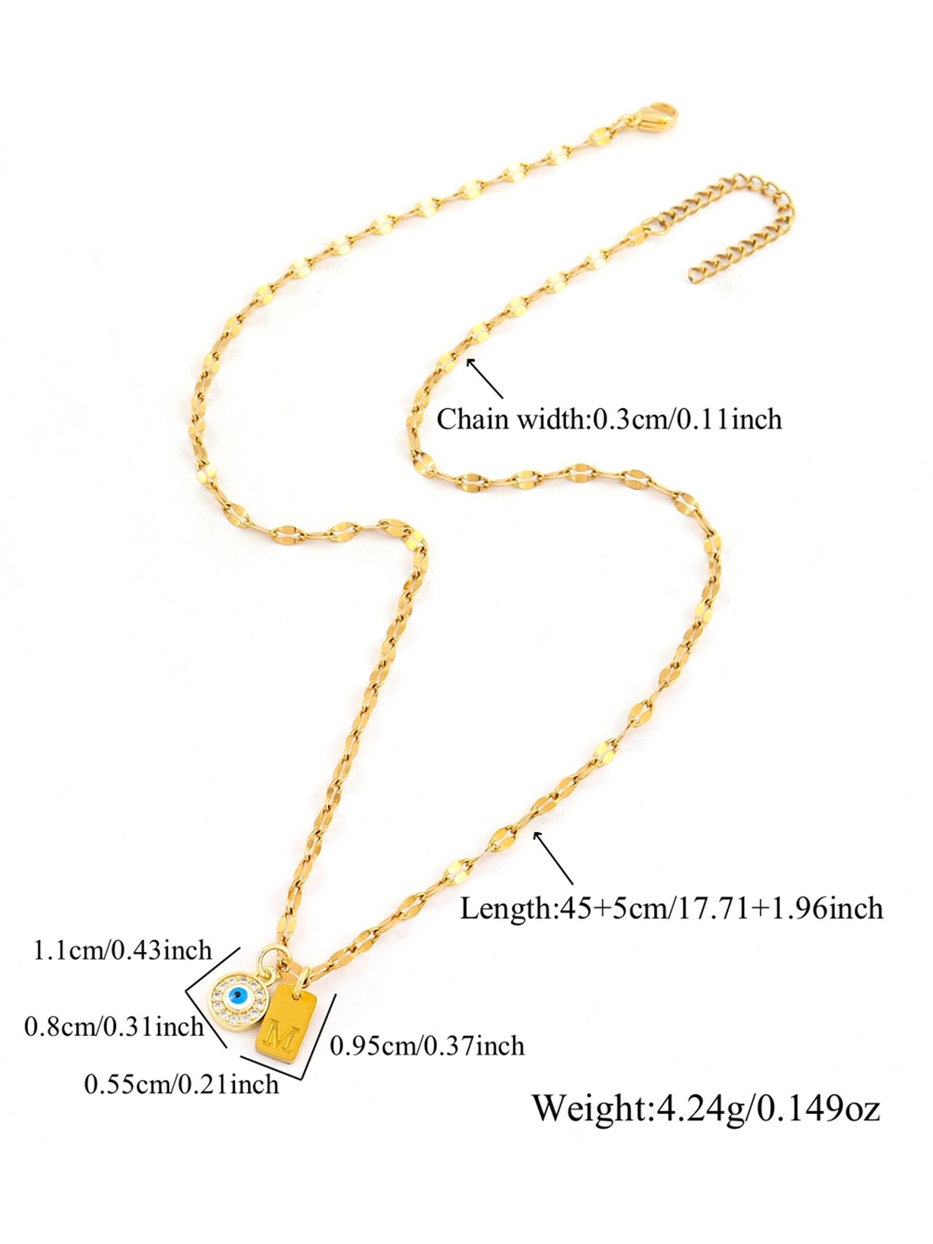 Gold Solid Chain Necklace