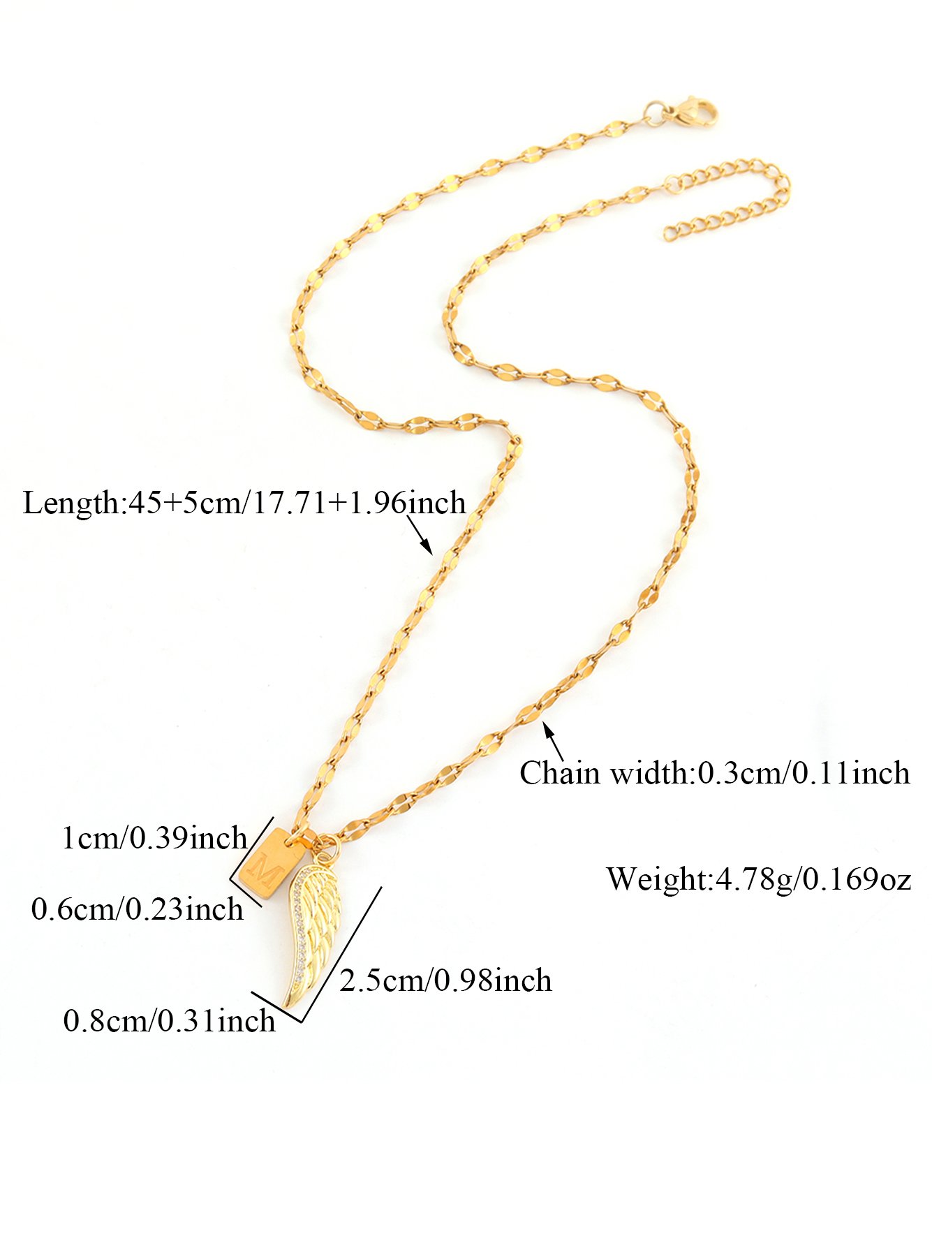 Gold Solid Pendant Necklace