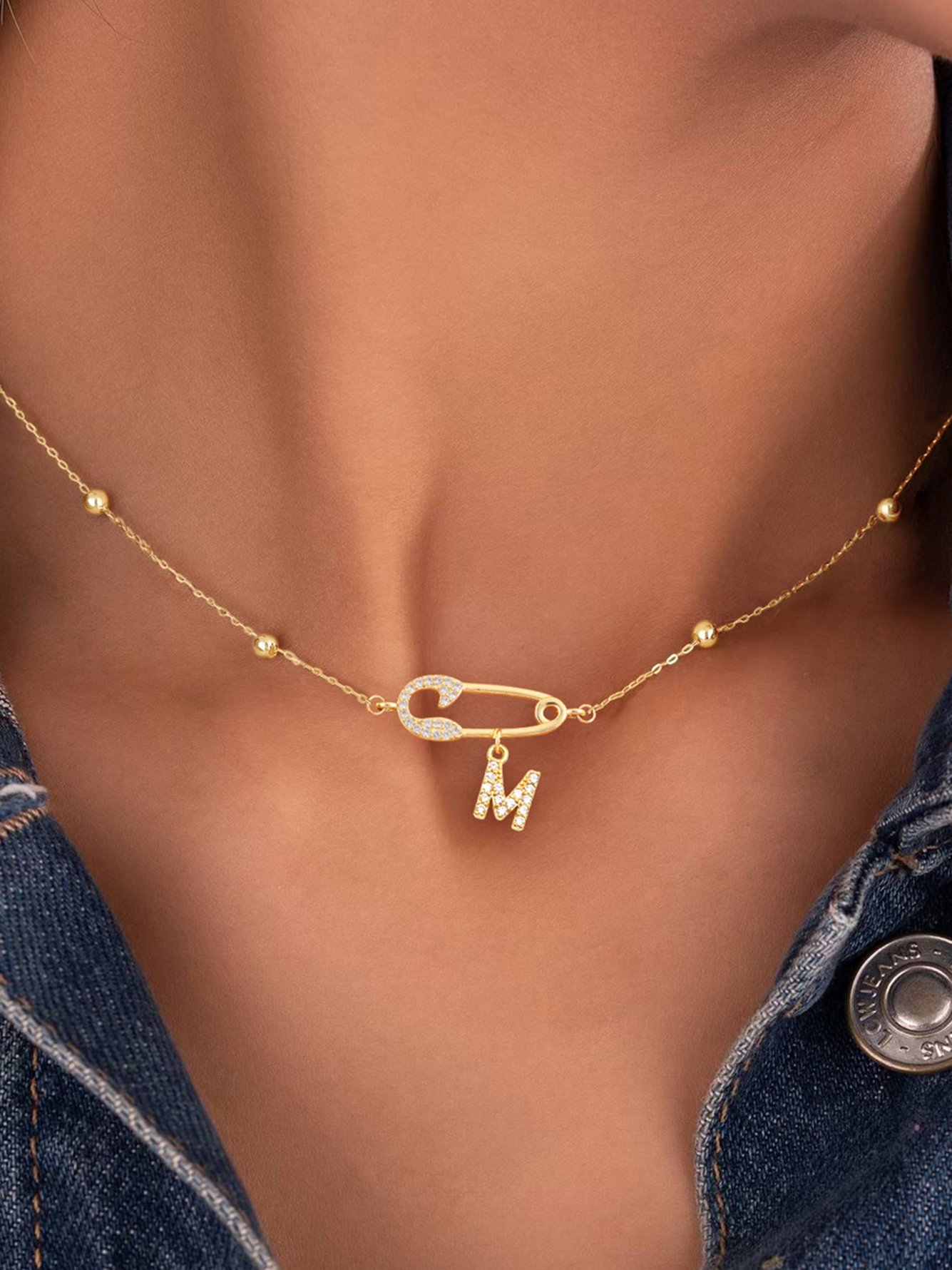 Gold Solid Pendant Necklace
