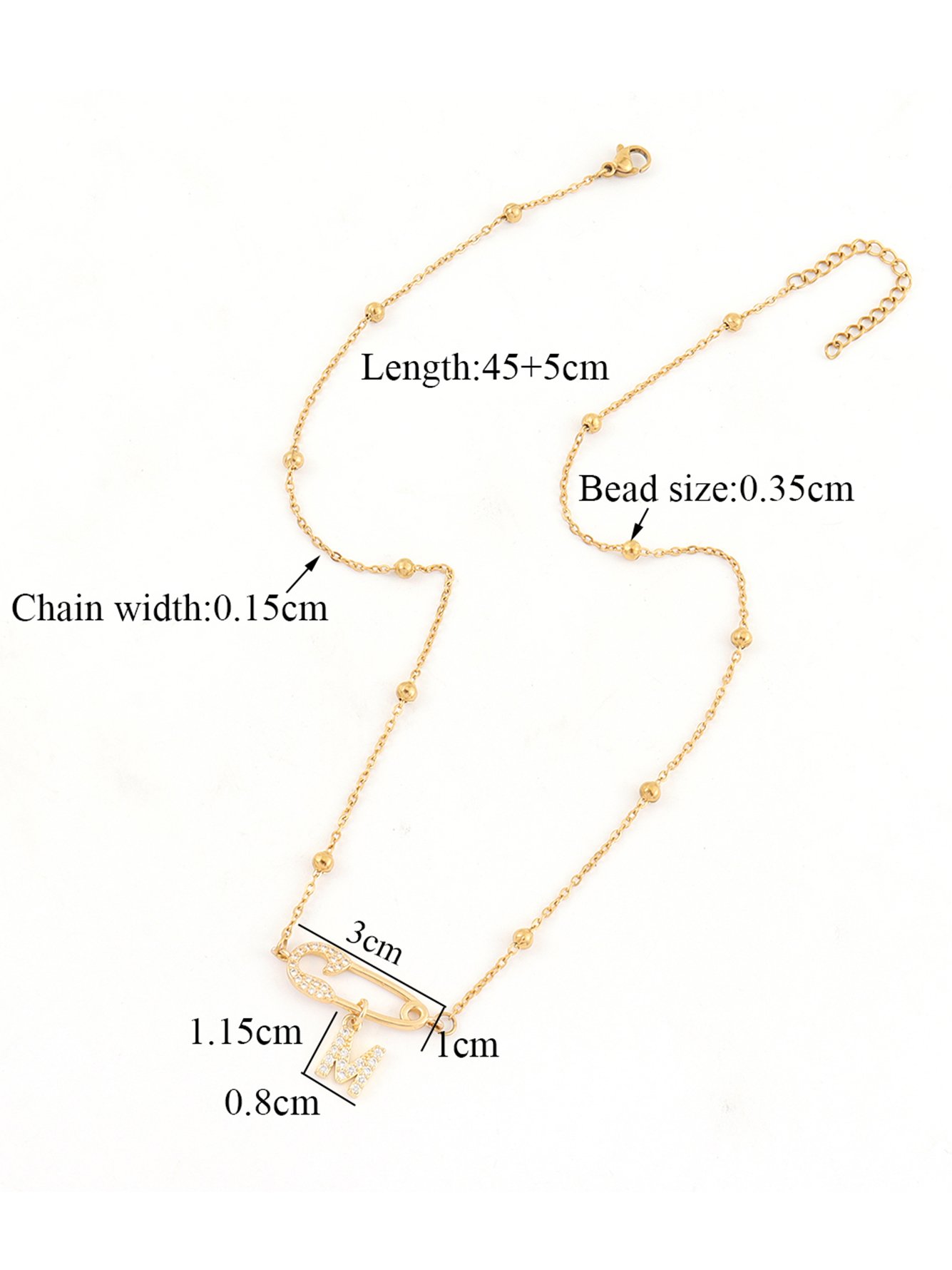 Gold Solid Pendant Necklace