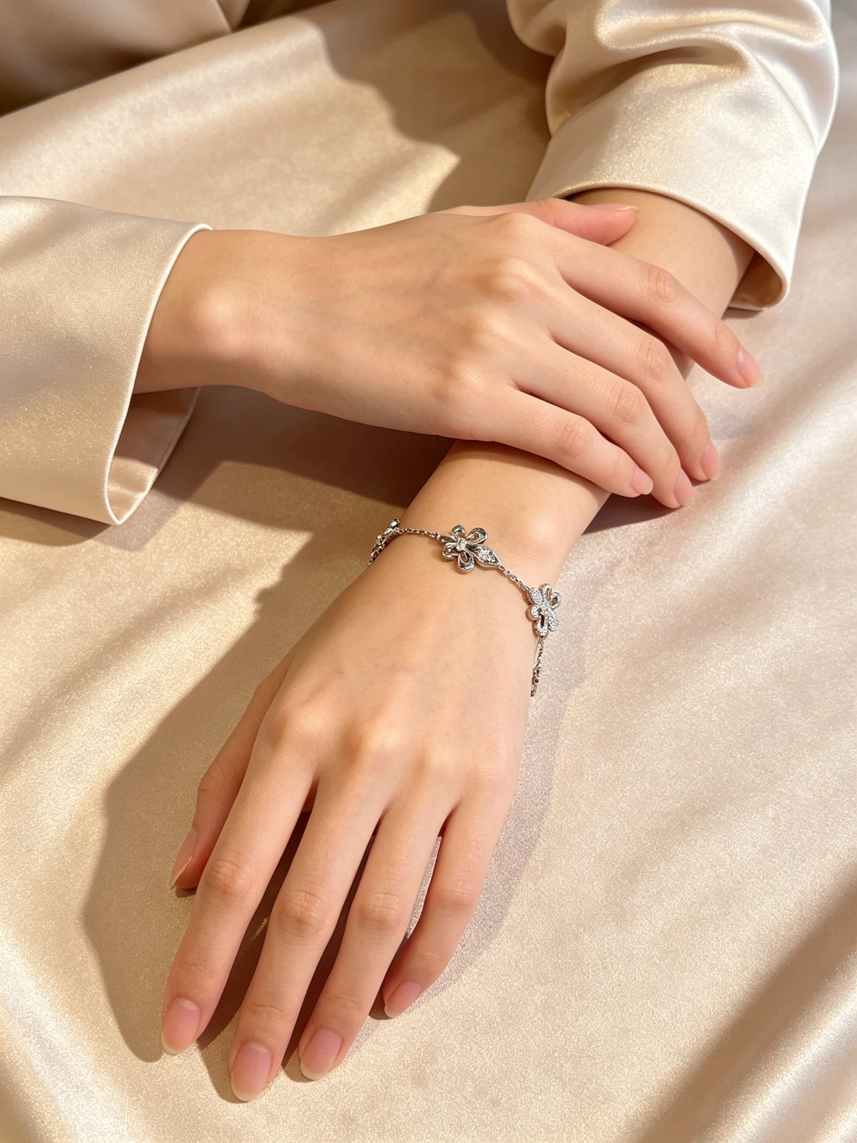 Silver Fleur-de-Lis Link Bracelet