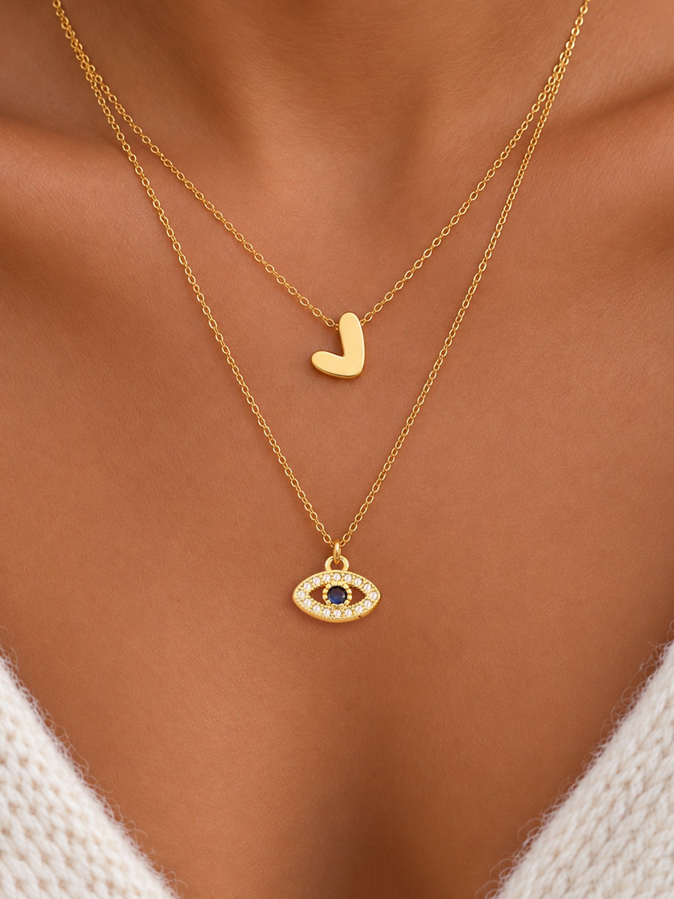 Gold Solid Pendant Necklace