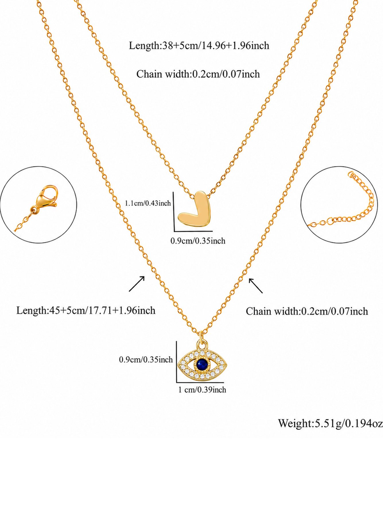 Gold Solid Pendant Necklace