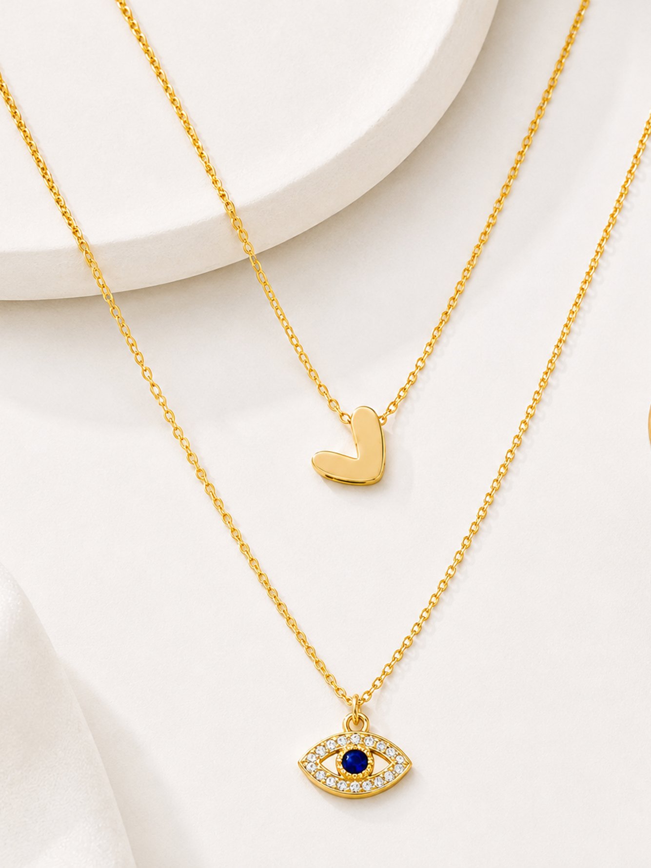 Gold Solid Pendant Necklace