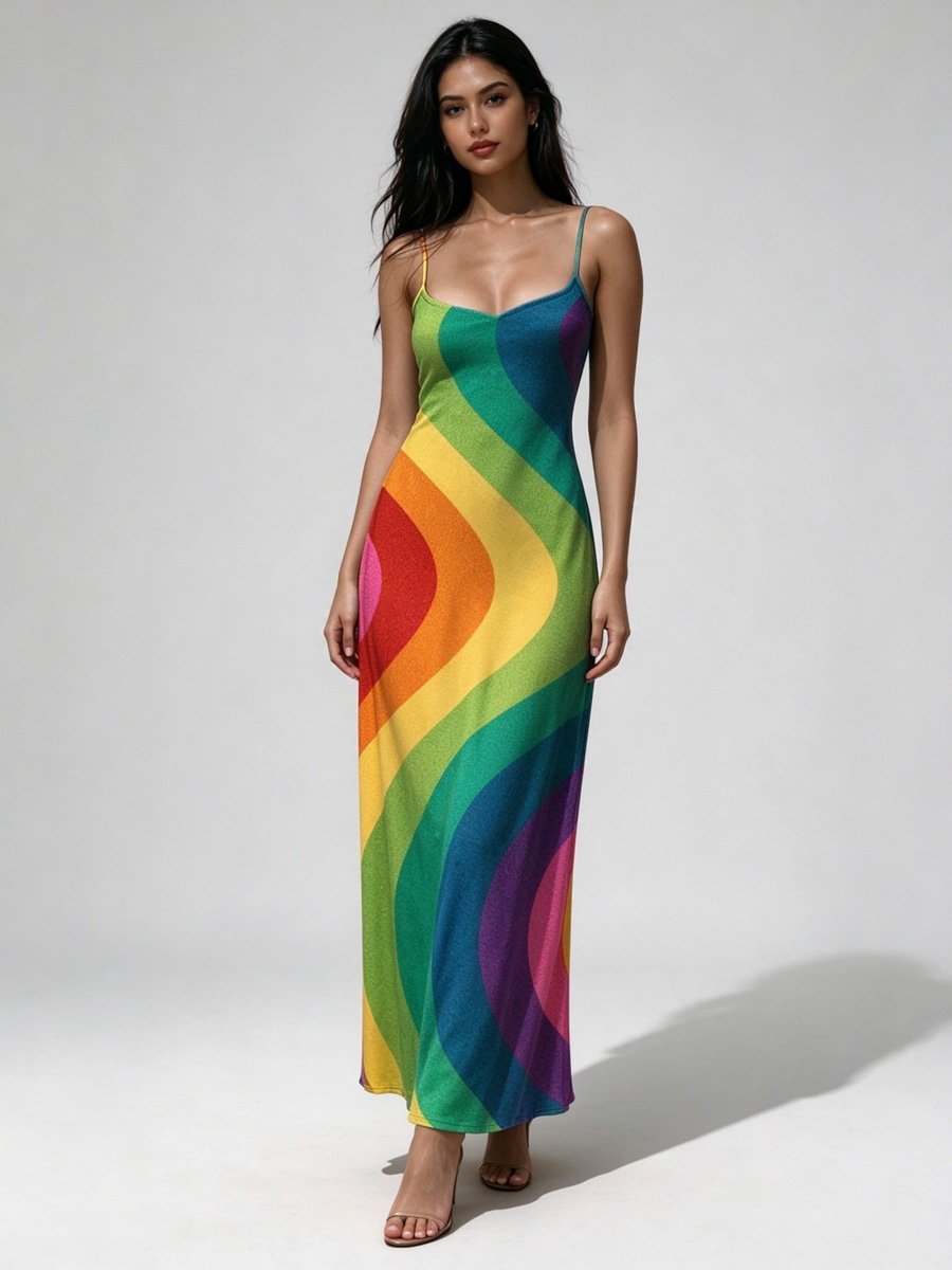 Multi Strappy Slip Maxi Dress