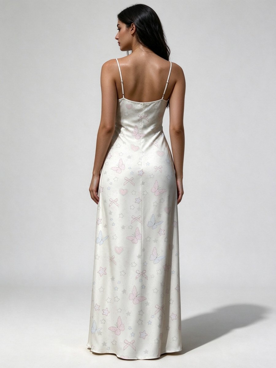 Off-White Strappy Maxi Slip Dress