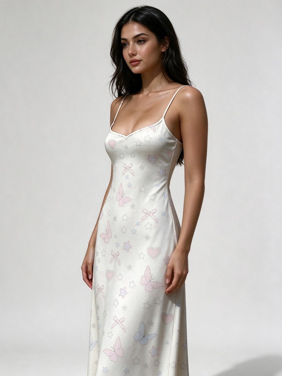 Off-White Strappy Maxi Slip Dress