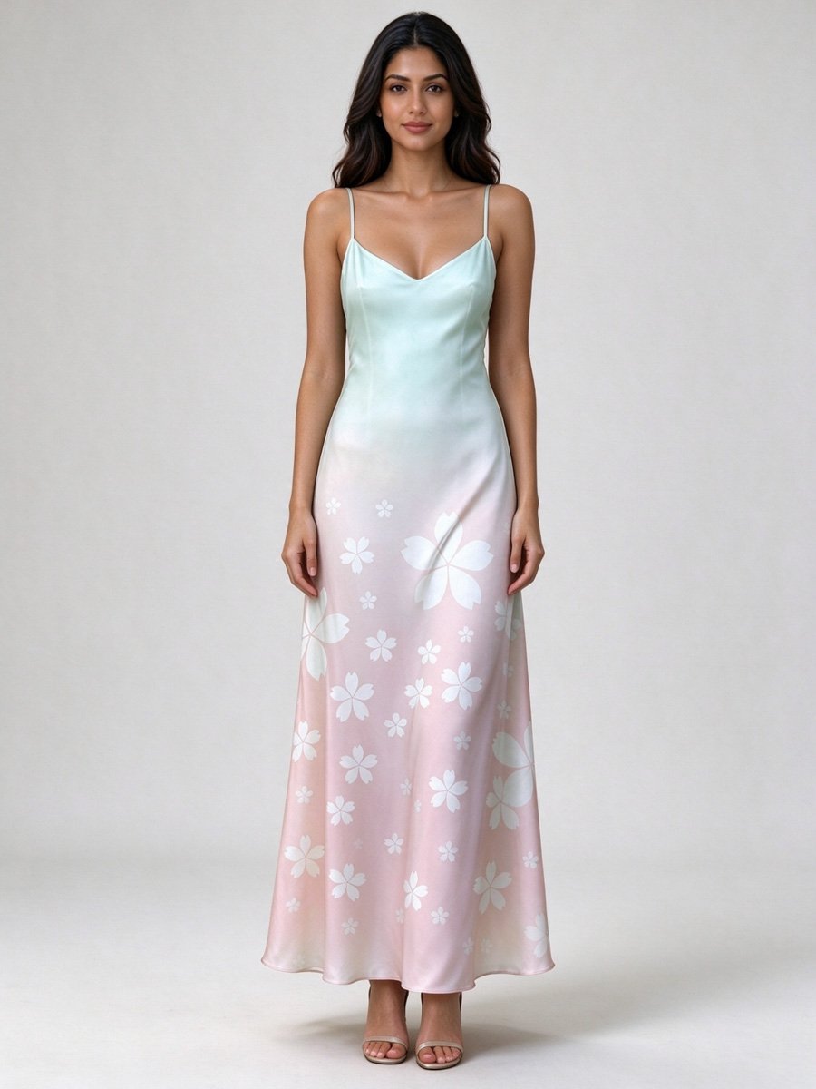 Strappy Floral Maxi Slip Dress