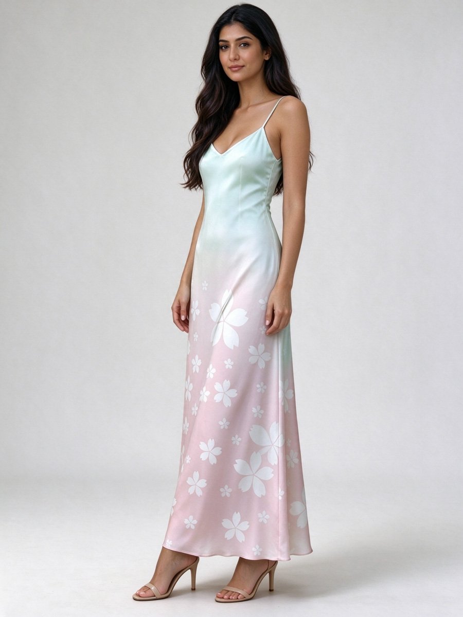 Strappy Floral Maxi Slip Dress