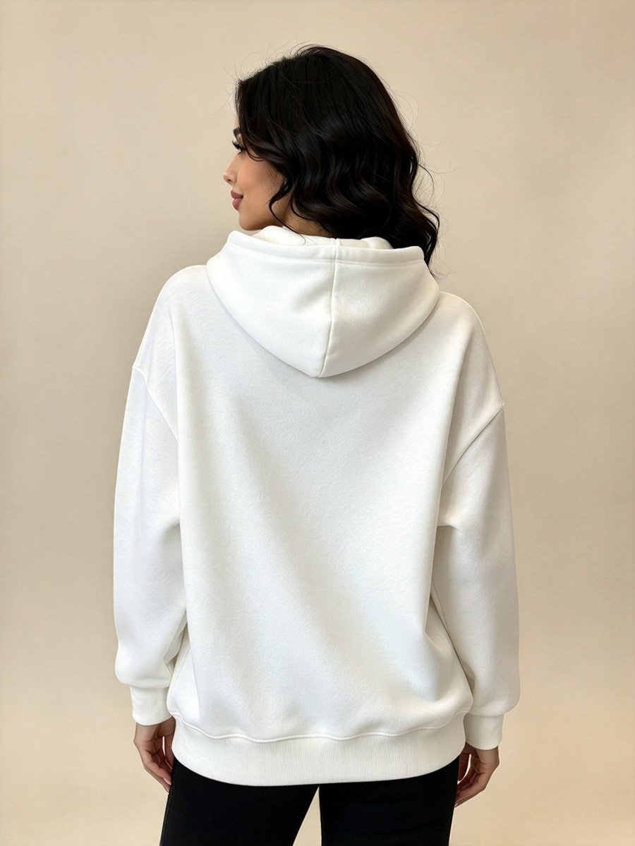 White Cherry Bow Graphic Hoodie