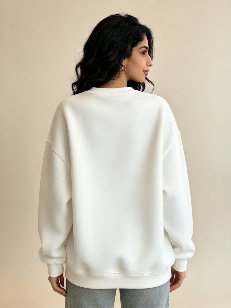 White Brooklyn Graphic Crew Neck Sweatshirt
