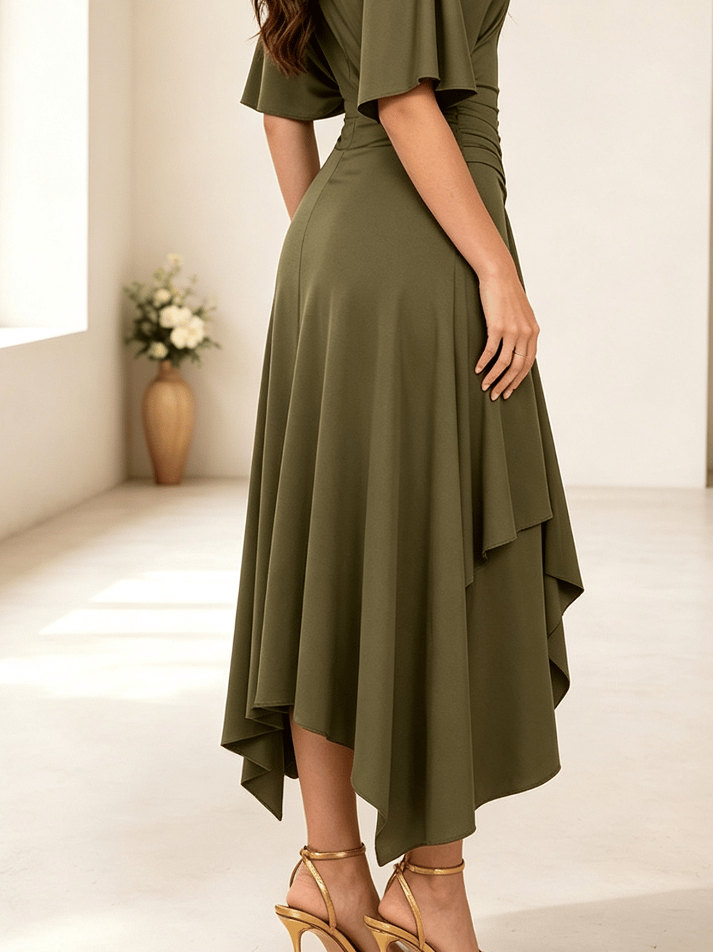 Olive A-Line Midi Dress