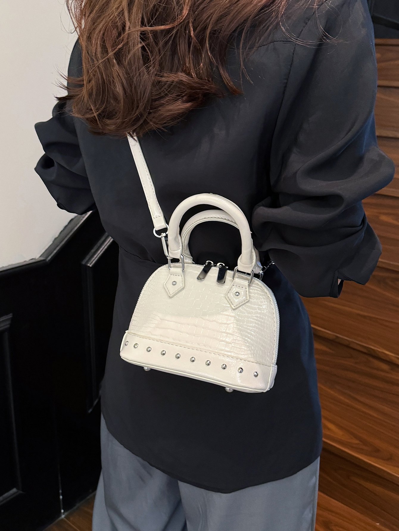 Off-White Croc Embossed Crossbody Bag